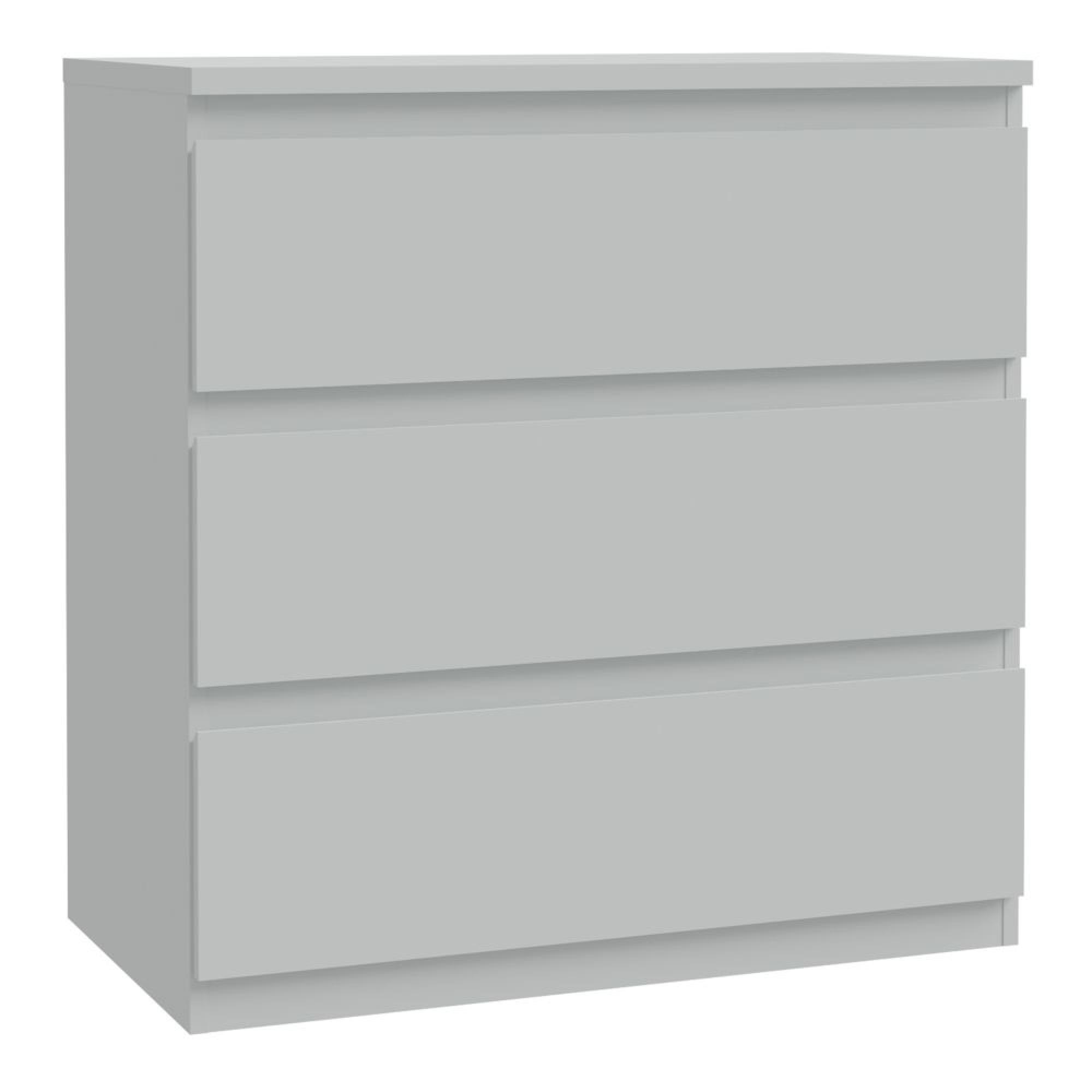 Edmore Chest - 3 Drawer - Wide - Light Grey