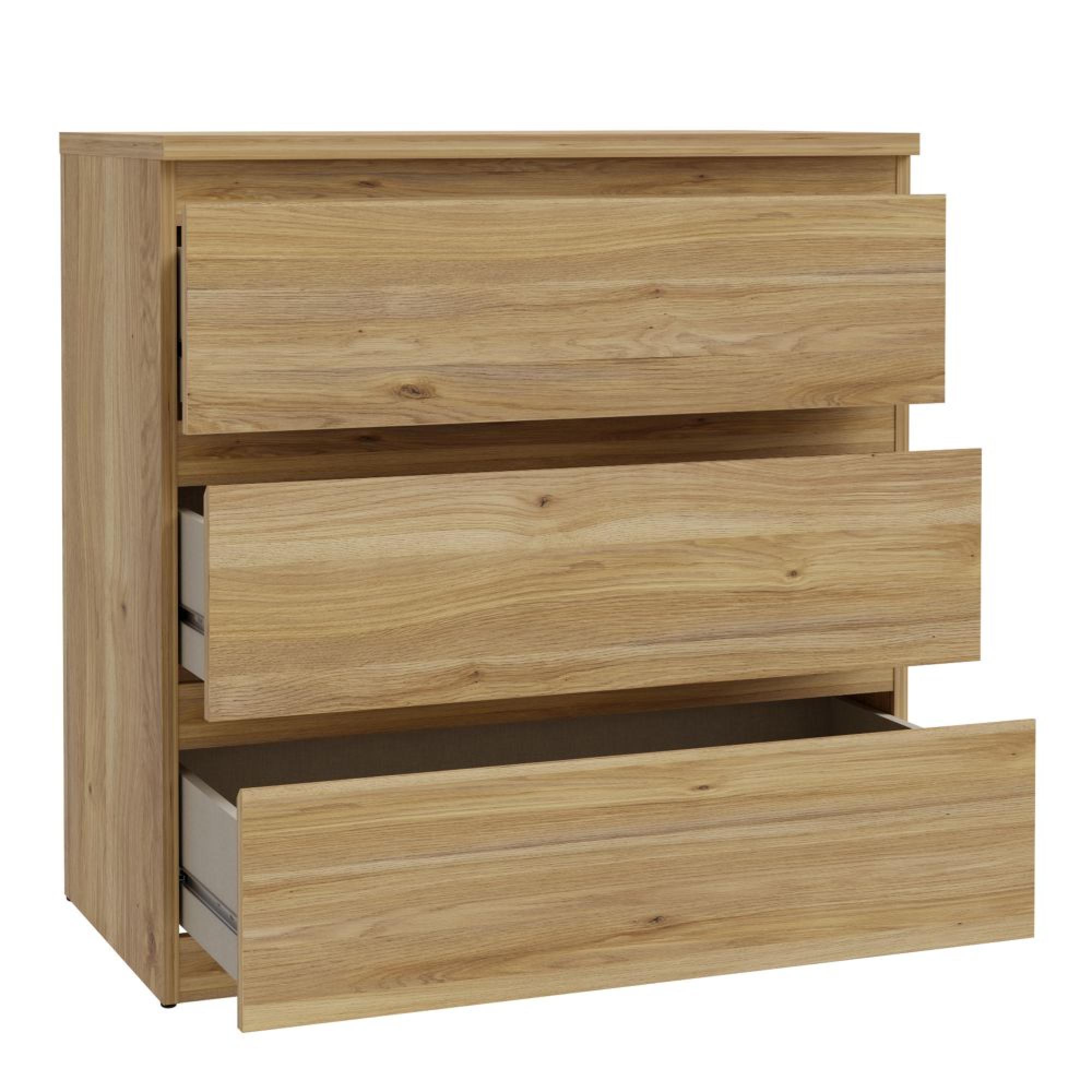 Edmore Chest - 3 Drawer - Wide - Light Oak