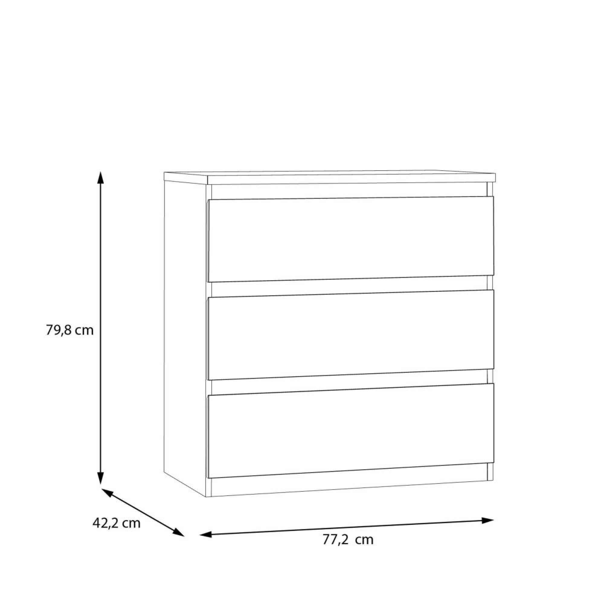 Edmore Chest - 3 Drawer - Wide - Sage Green
