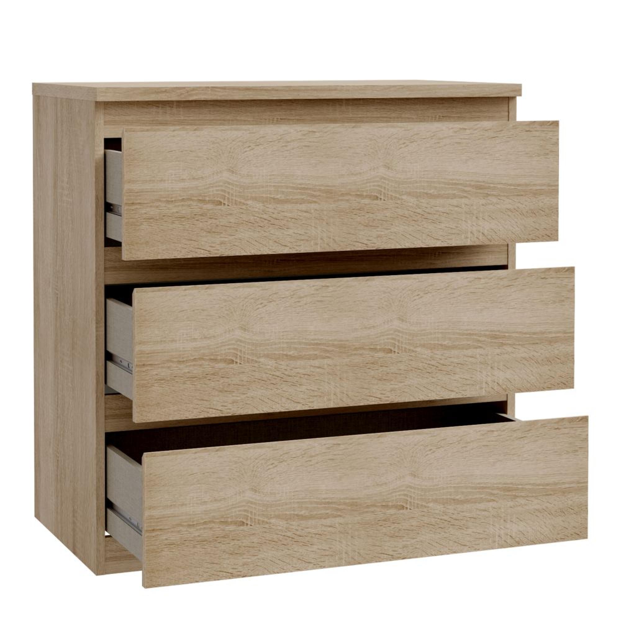 Edmore Chest - 3 Drawer - Wide - Sonoma Oak
