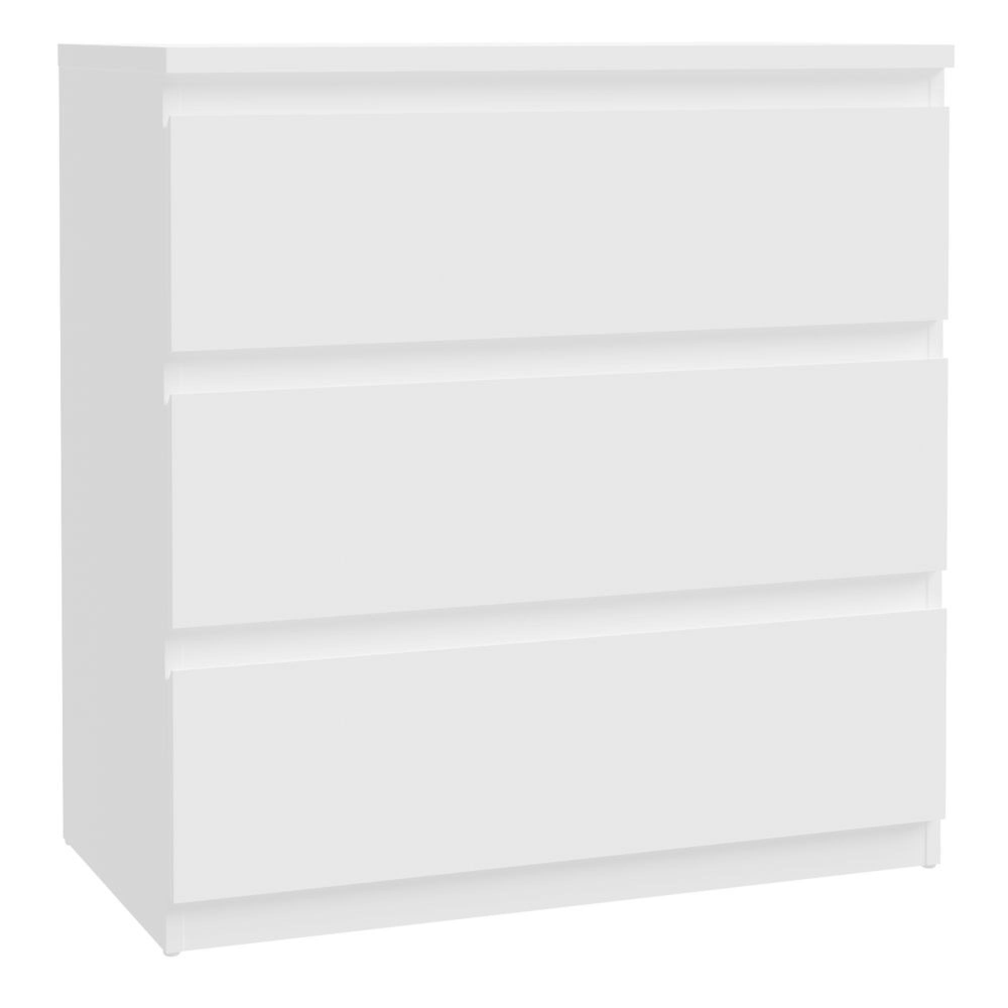 Edmore Chest - 3 Drawer - Wide - White