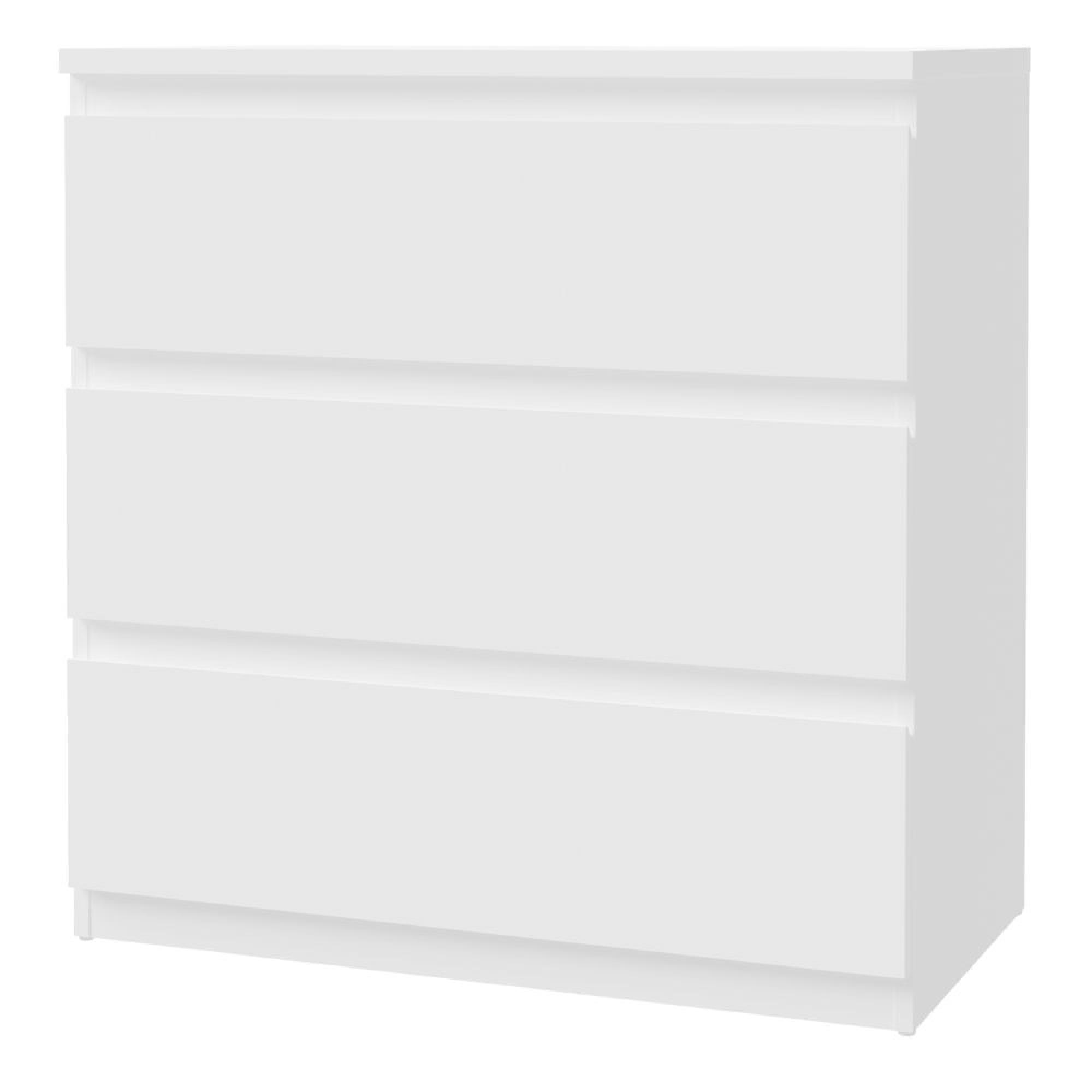 Edmore Chest - 3 Drawer - Wide - White
