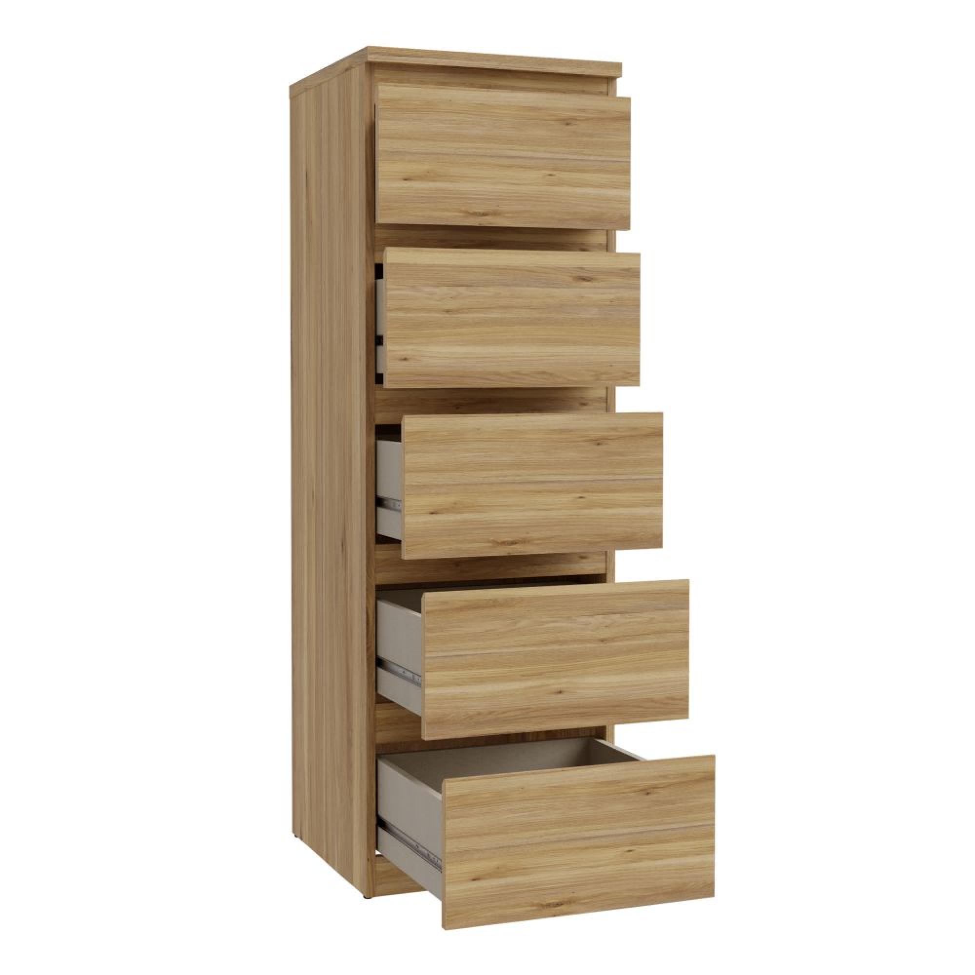 Edmore Chest - 5 Drawer - Tall - Light Oak