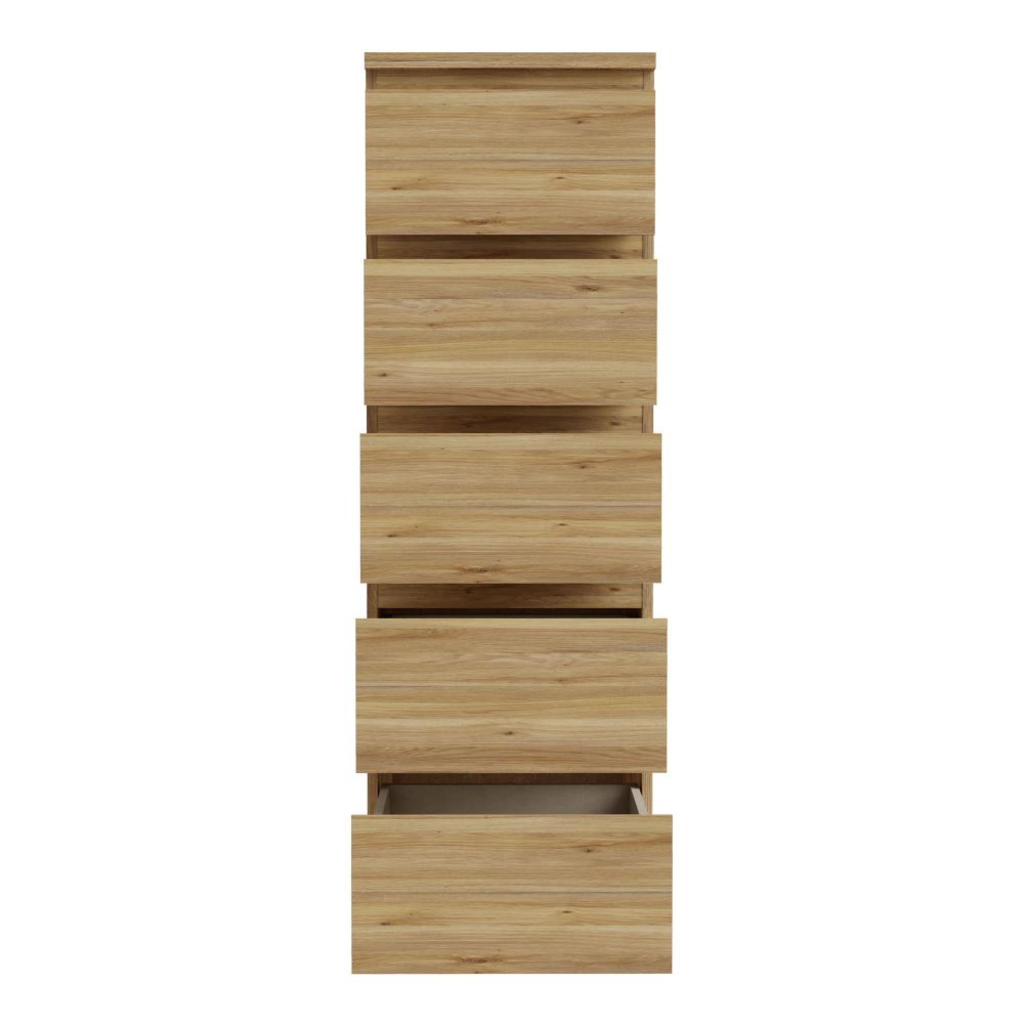 Edmore Chest - 5 Drawer - Tall - Light Oak