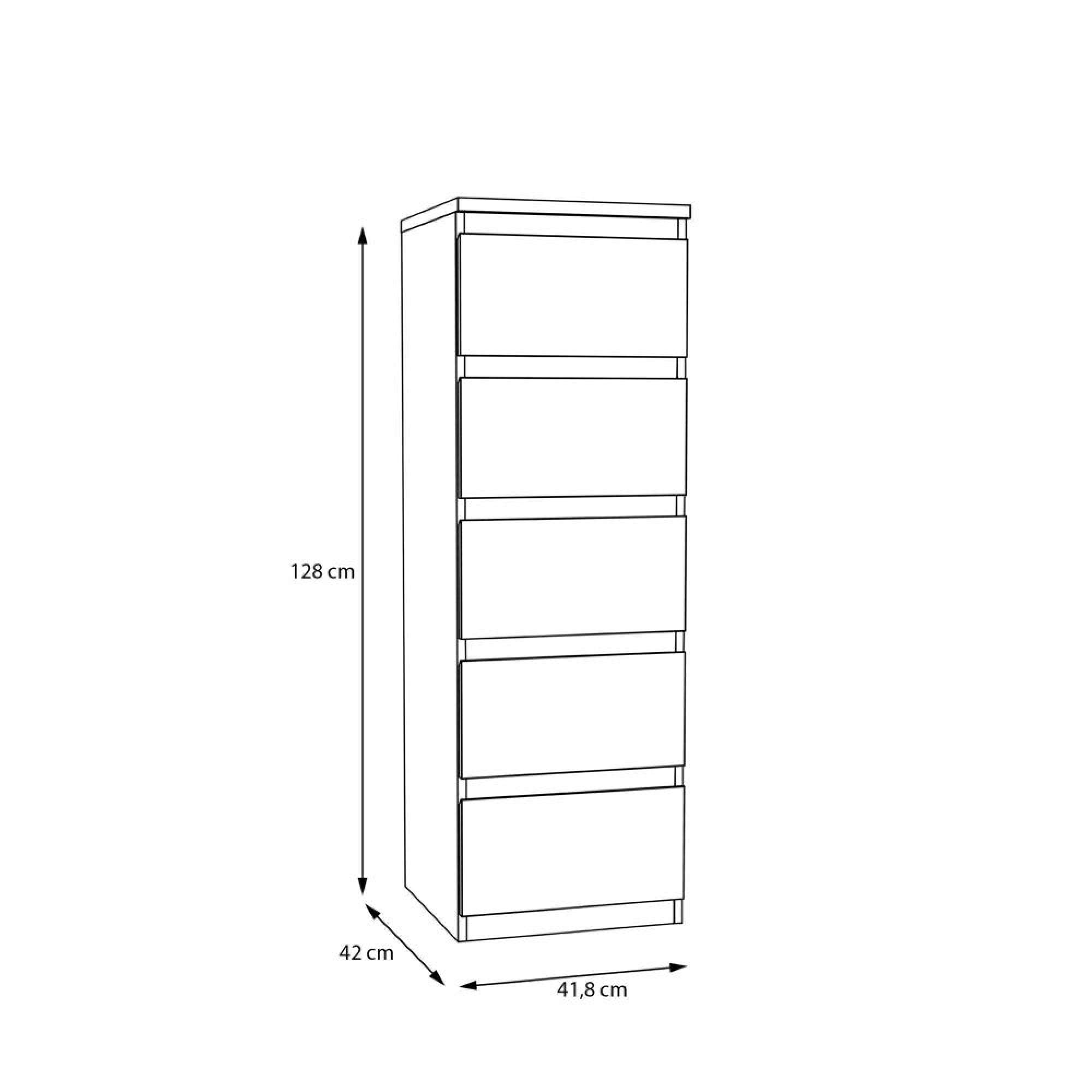 Edmore Chest - 5 Drawer - Tall - Light Oak