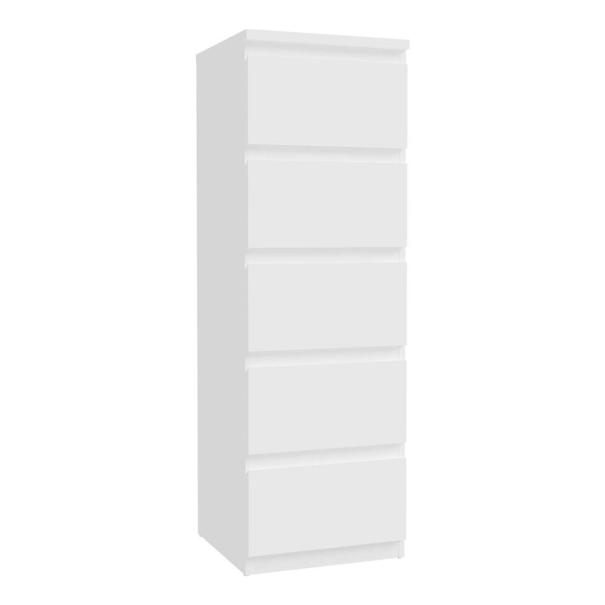 Edmore Chest - 5 Drawer - Tall - White