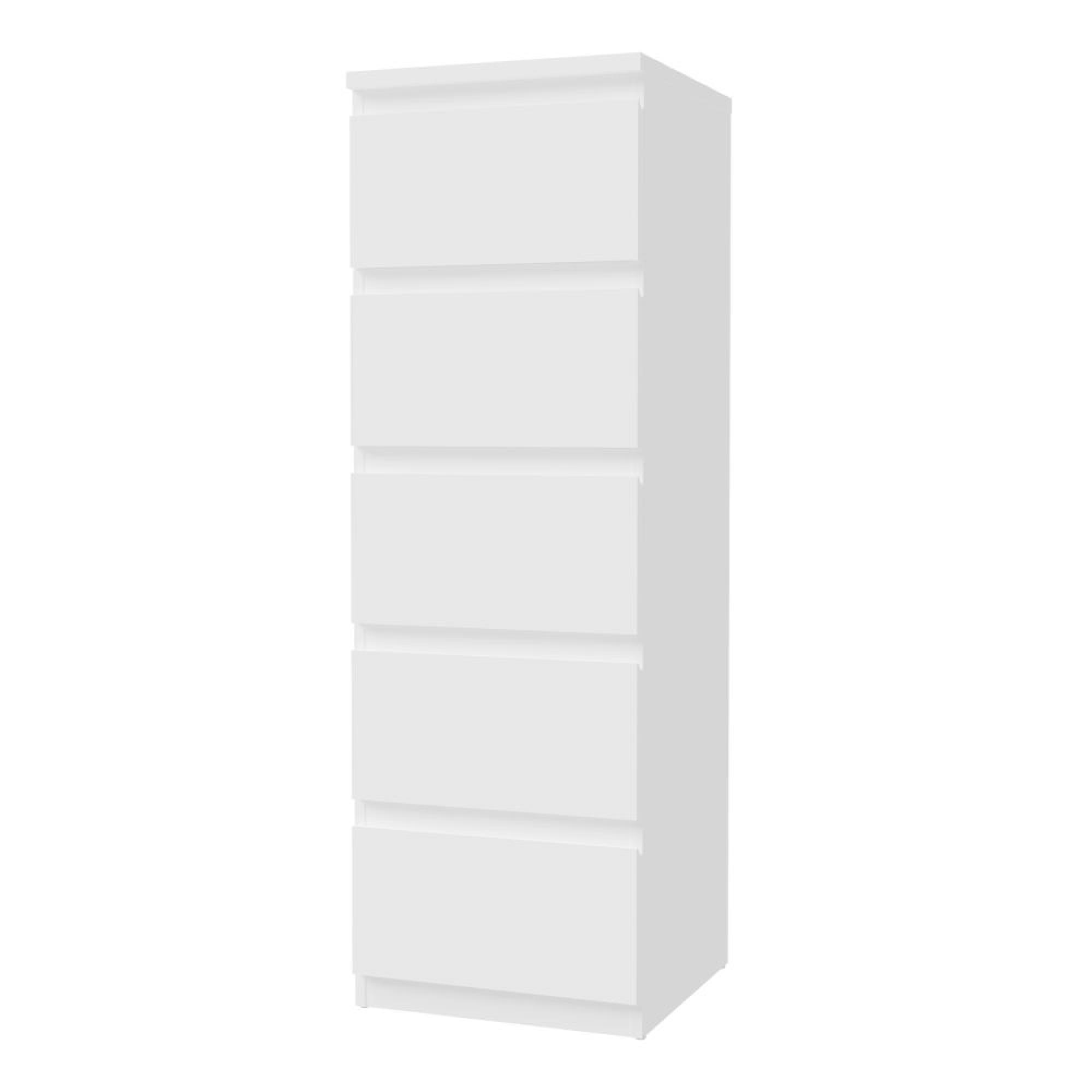 Edmore Chest - 5 Drawer - Tall - White