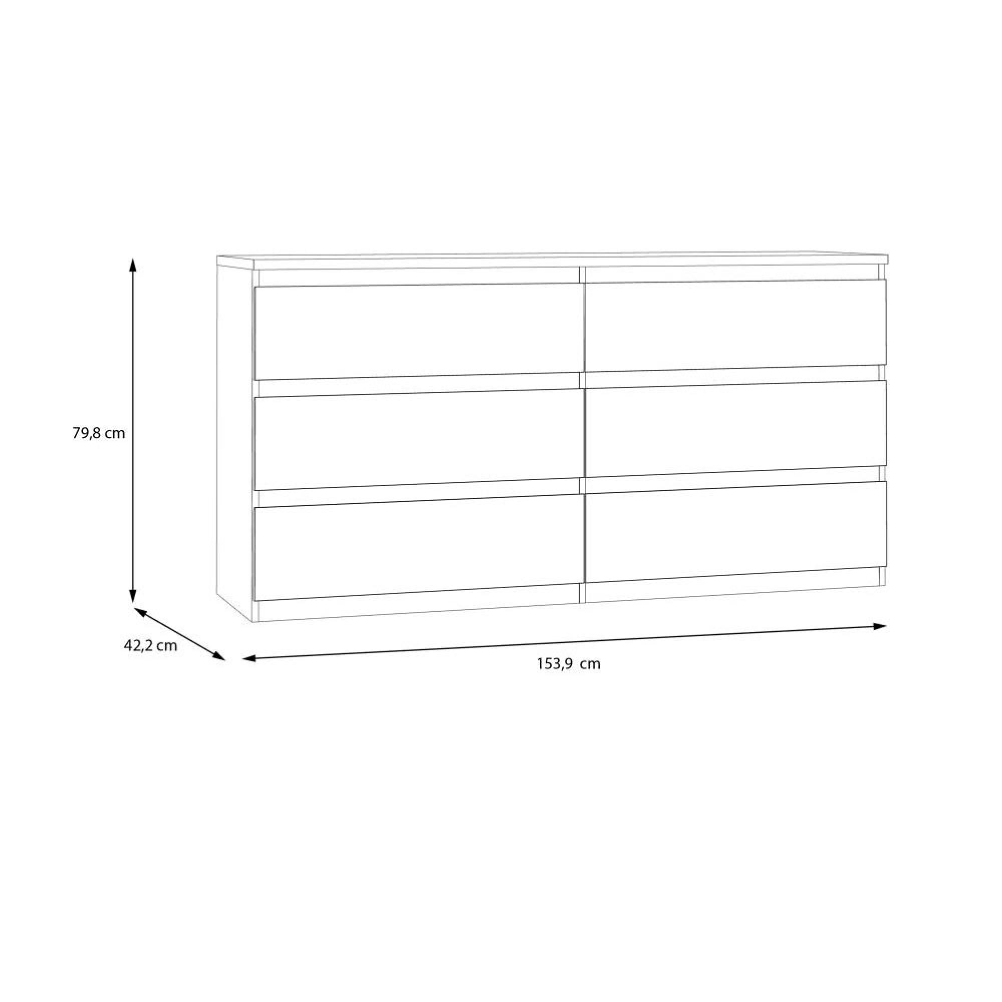 Edmore Chest - 6 Drawer - Large - Sonoma Oak