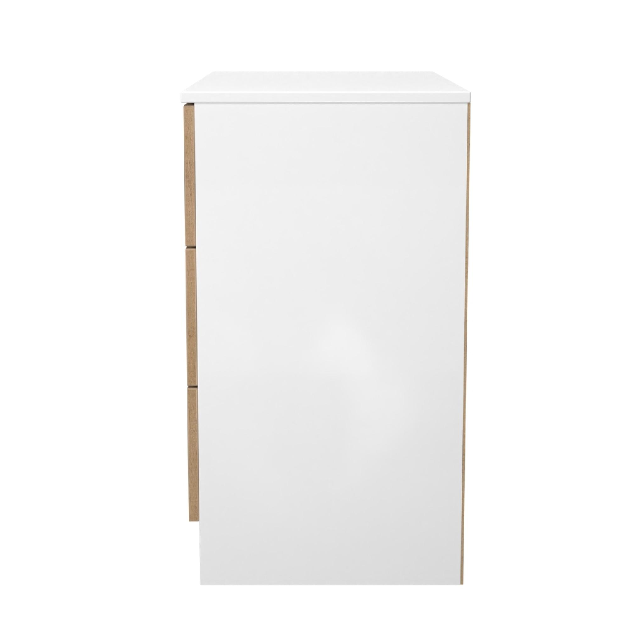 Java Fluted Chest - 3 Drawer - Natural and White
