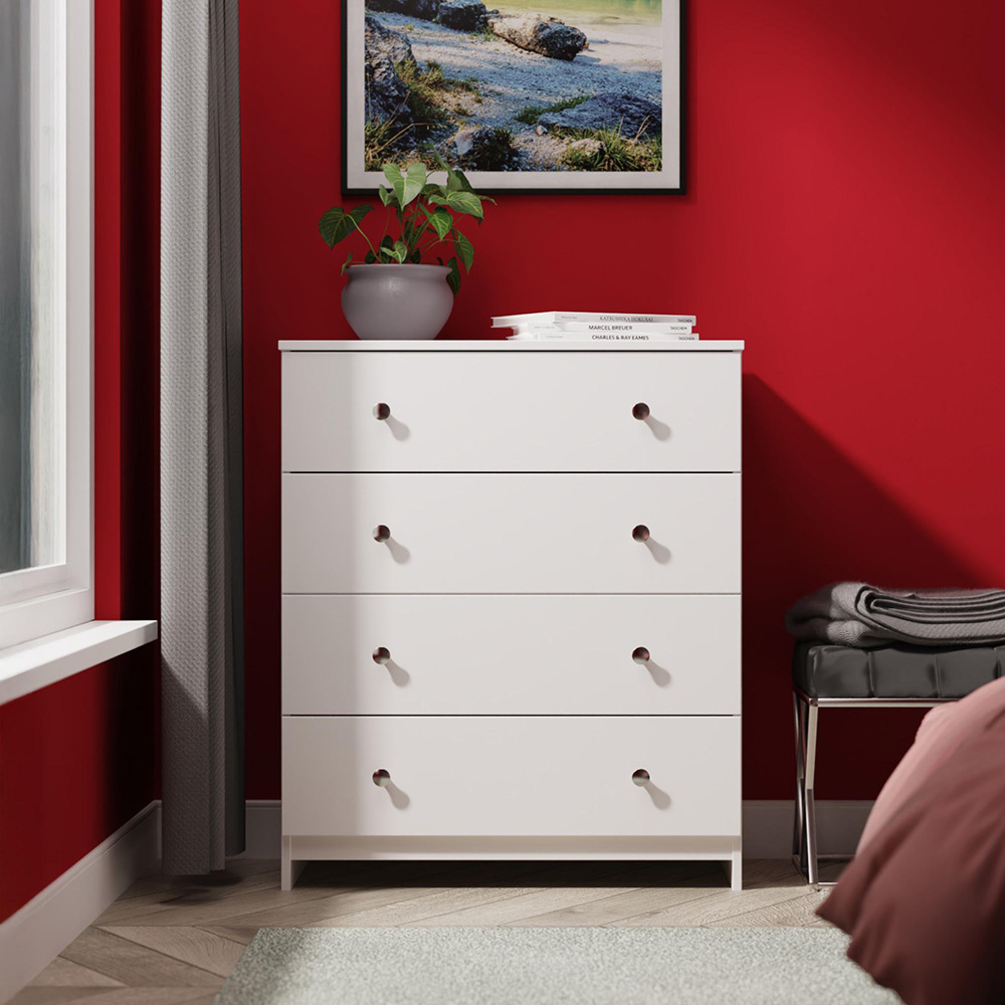 Yarmouth Chest - 4 Drawer - White Matt