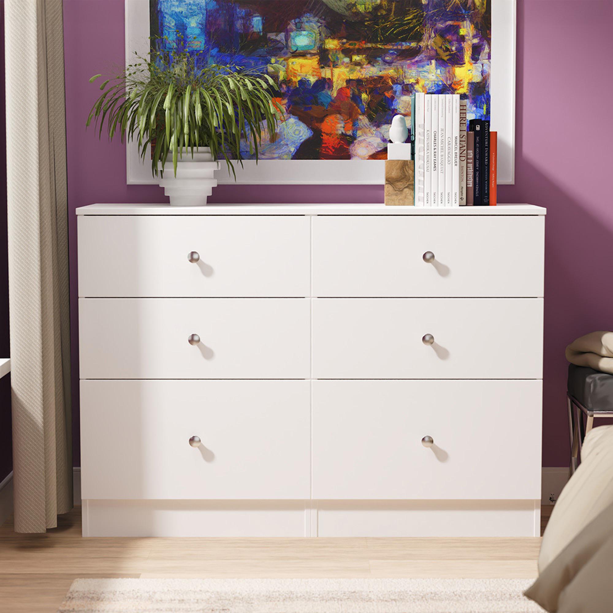Yarmouth Chest - 6 Drawer - Midi - White Matt