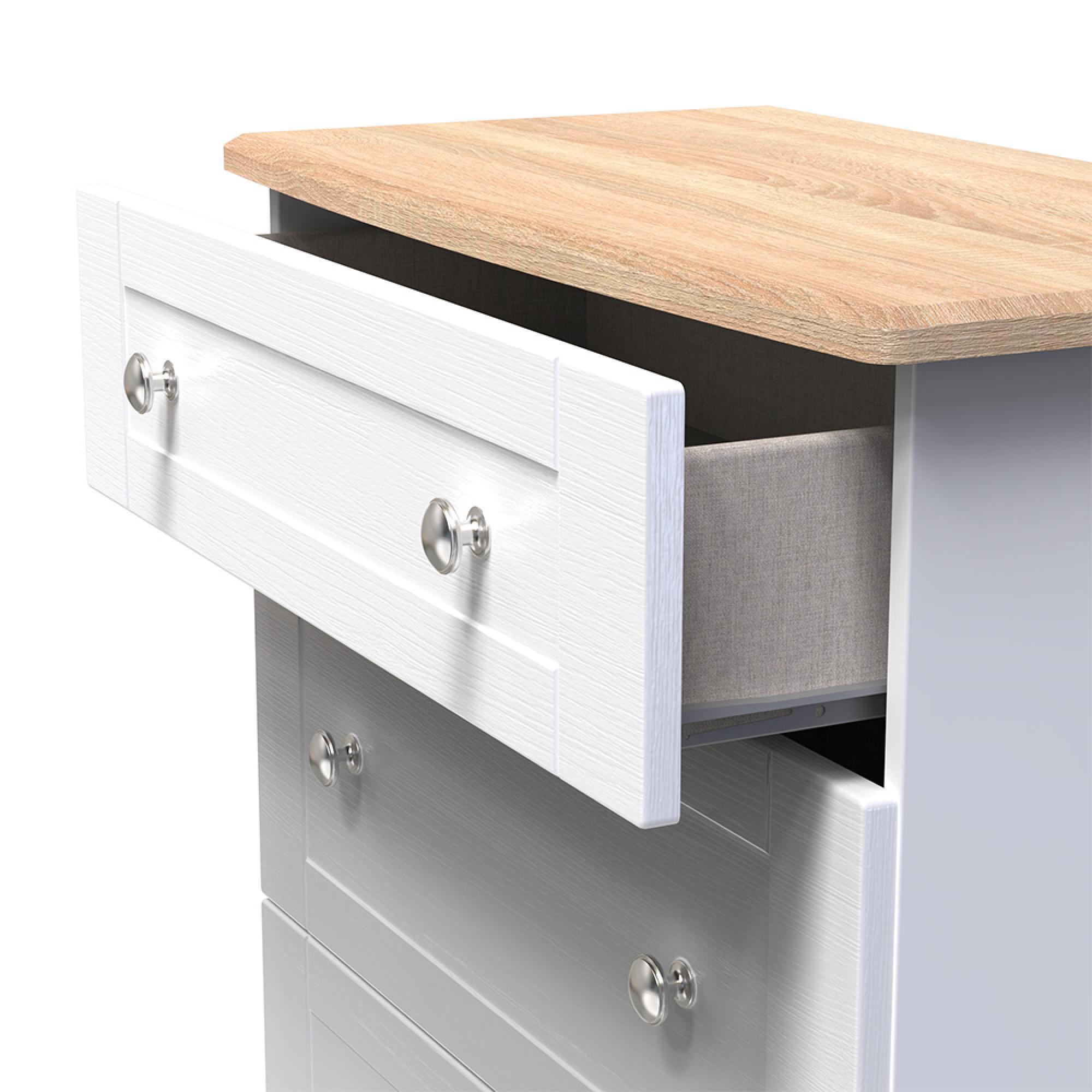 Sussex Deep Chest - 3 Drawer - White and Oak