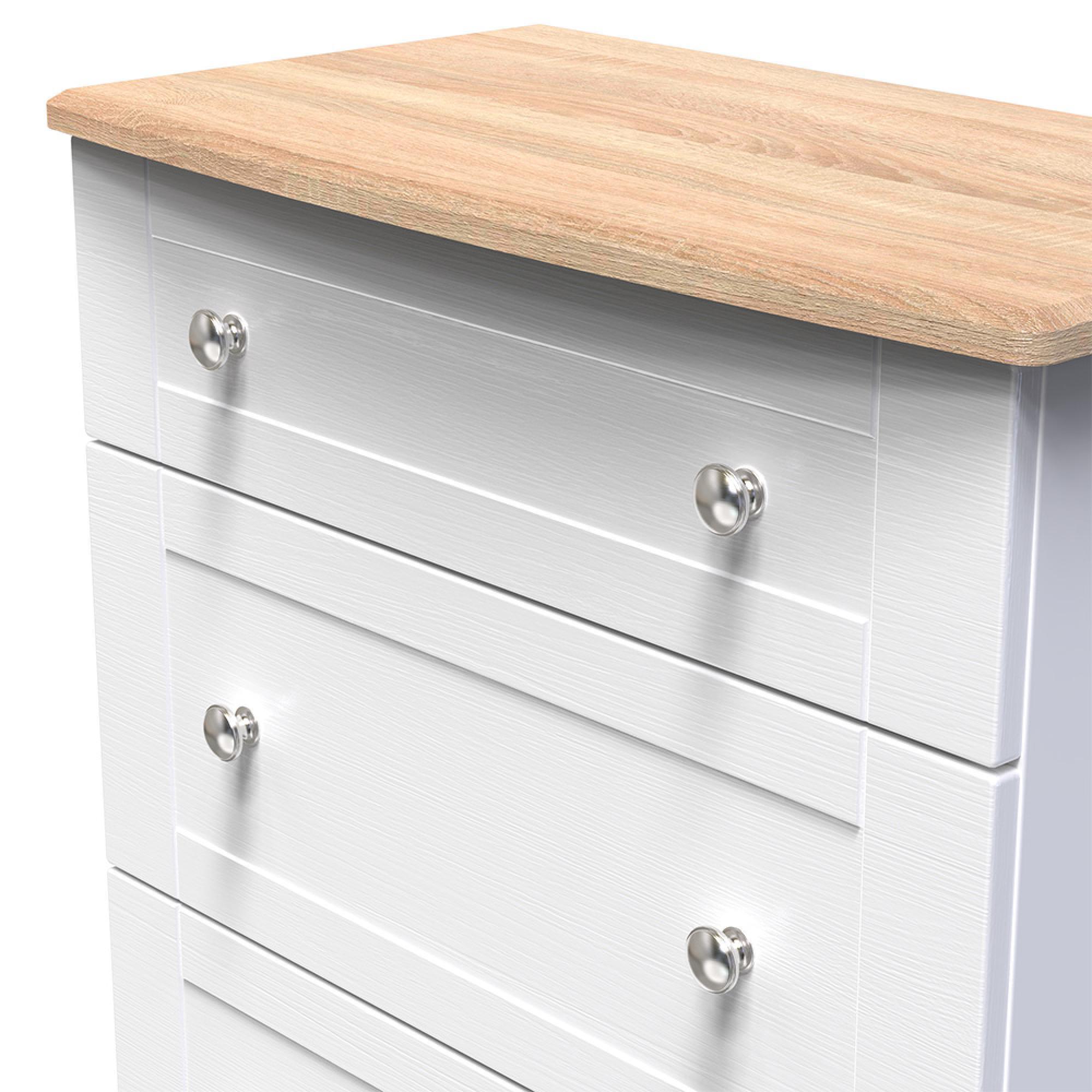 Sussex Deep Chest - 3 Drawer - White and Oak