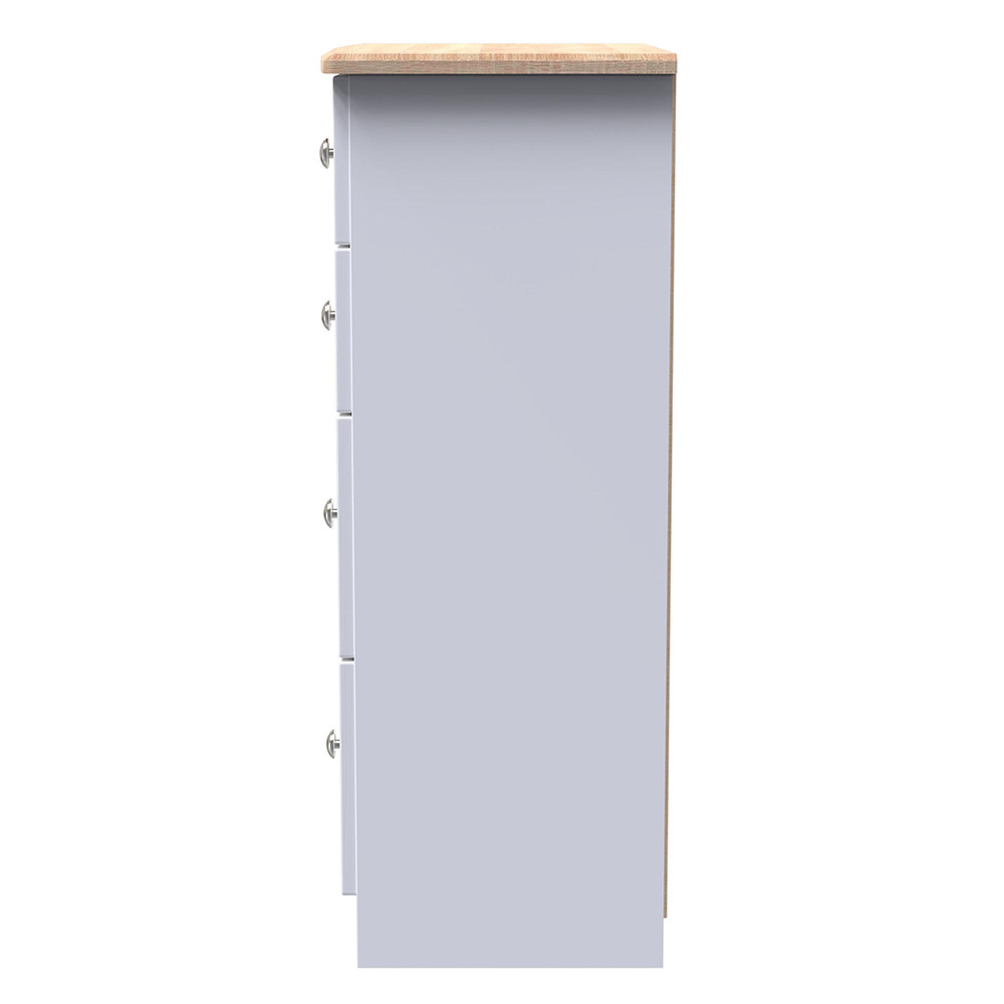 Sussex Deep Chest - 4 Drawer - White and Oak