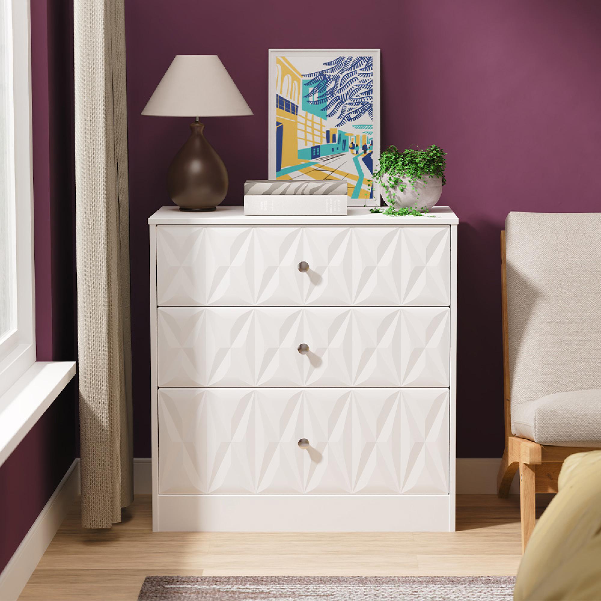 San Jose Chest - Deep - 3 Drawer - White