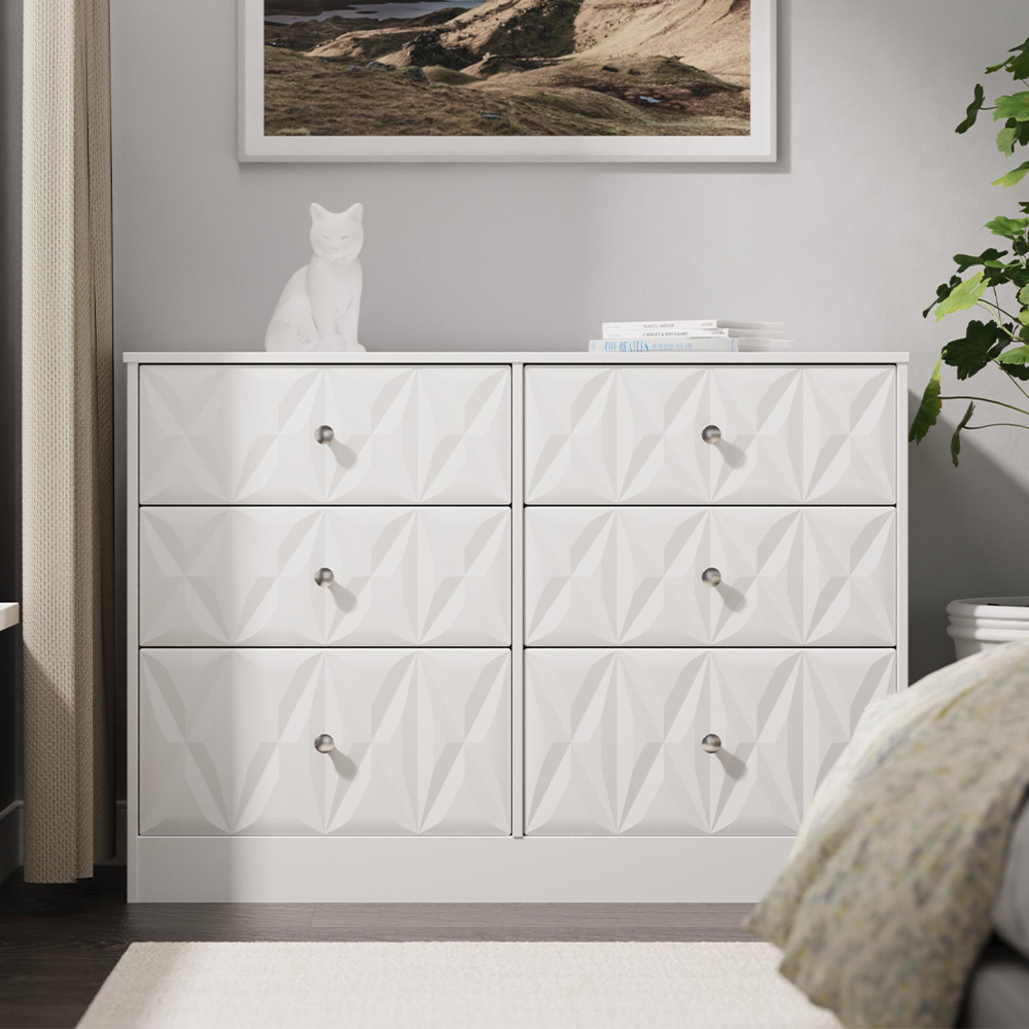 San Jose Chest - Midi - 6 Drawer - White