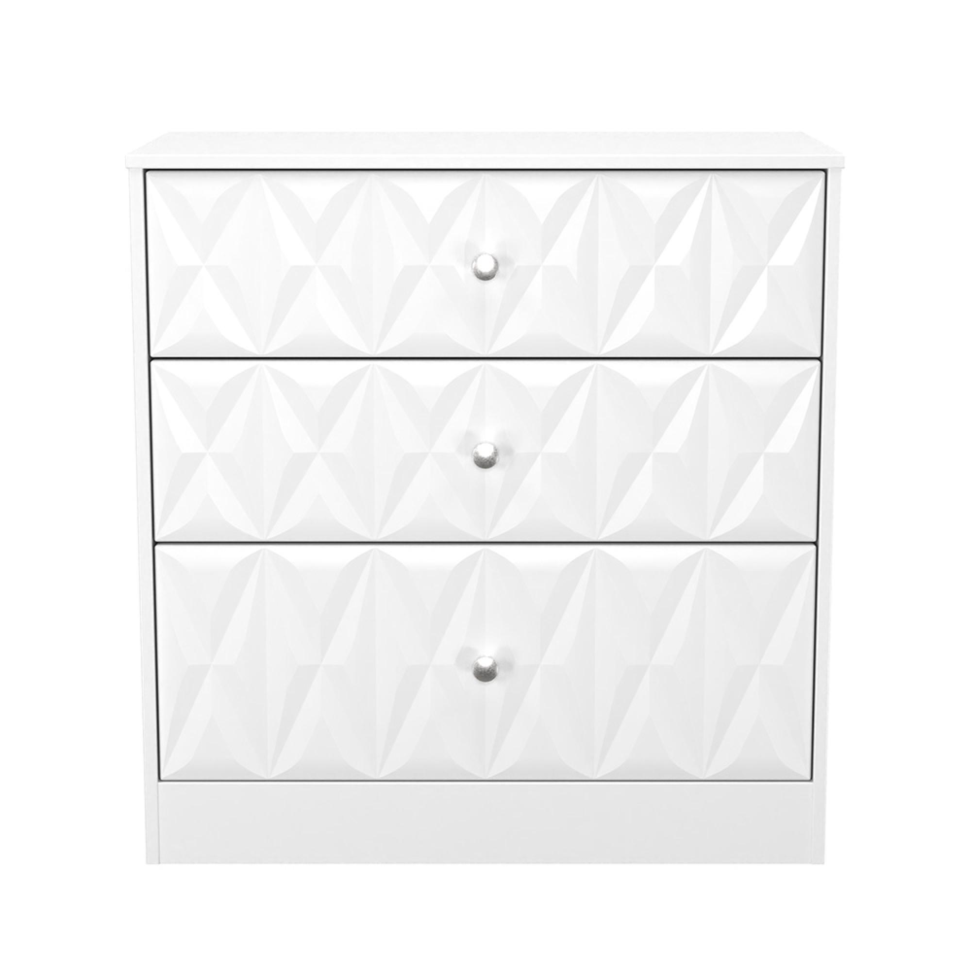 San Jose Chest - Deep - 3 Drawer - White