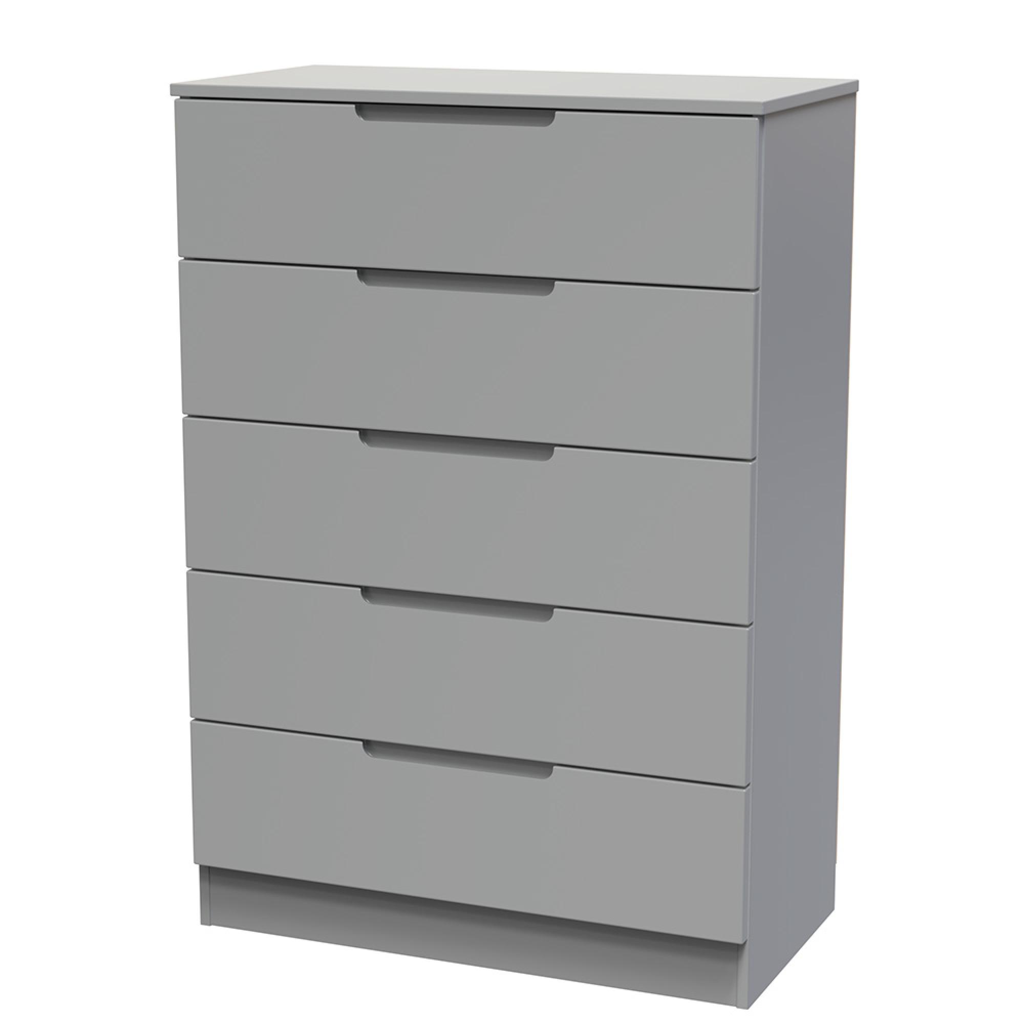 Milan Chest - 5 Drawer - Grey