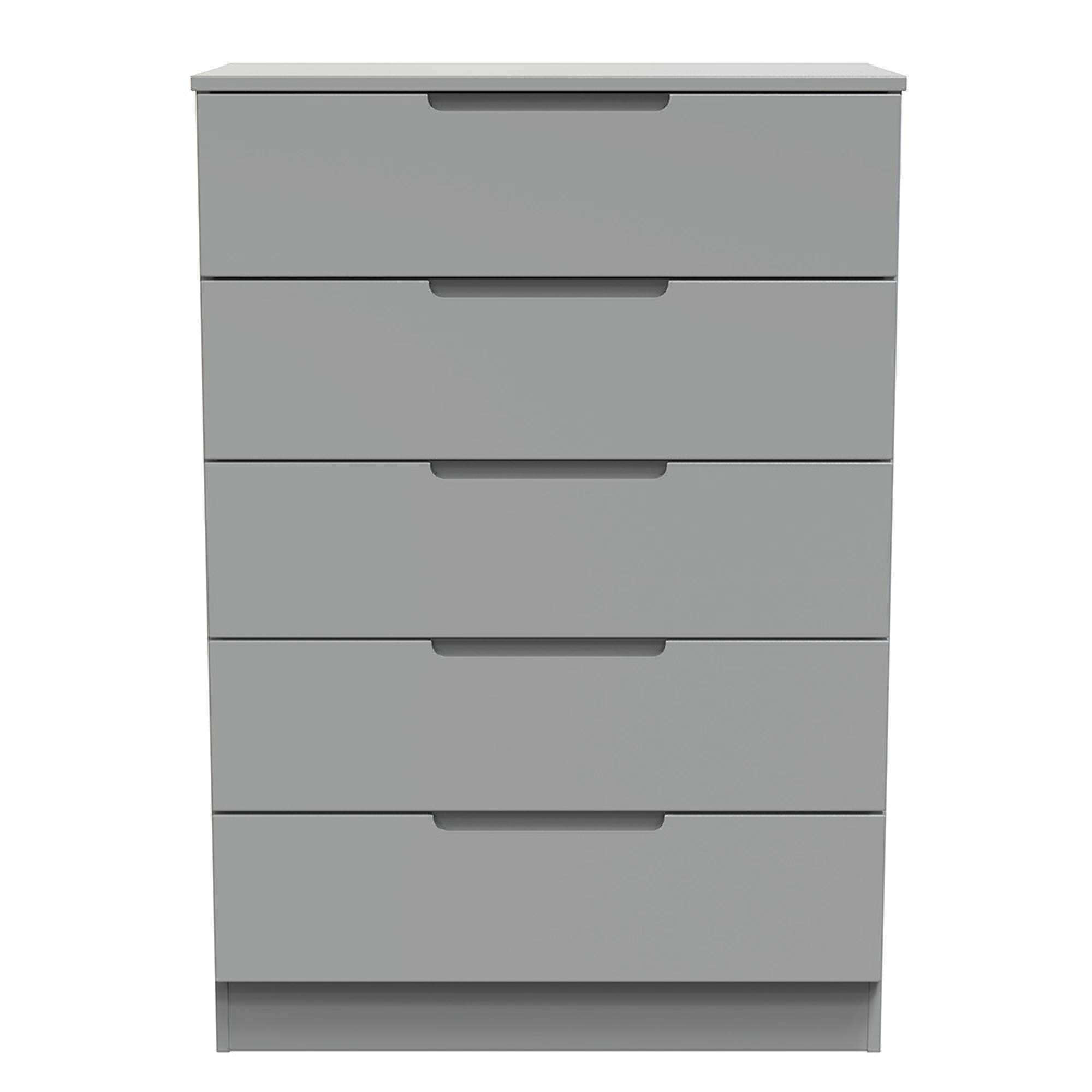 Milan Chest - 5 Drawer - Grey