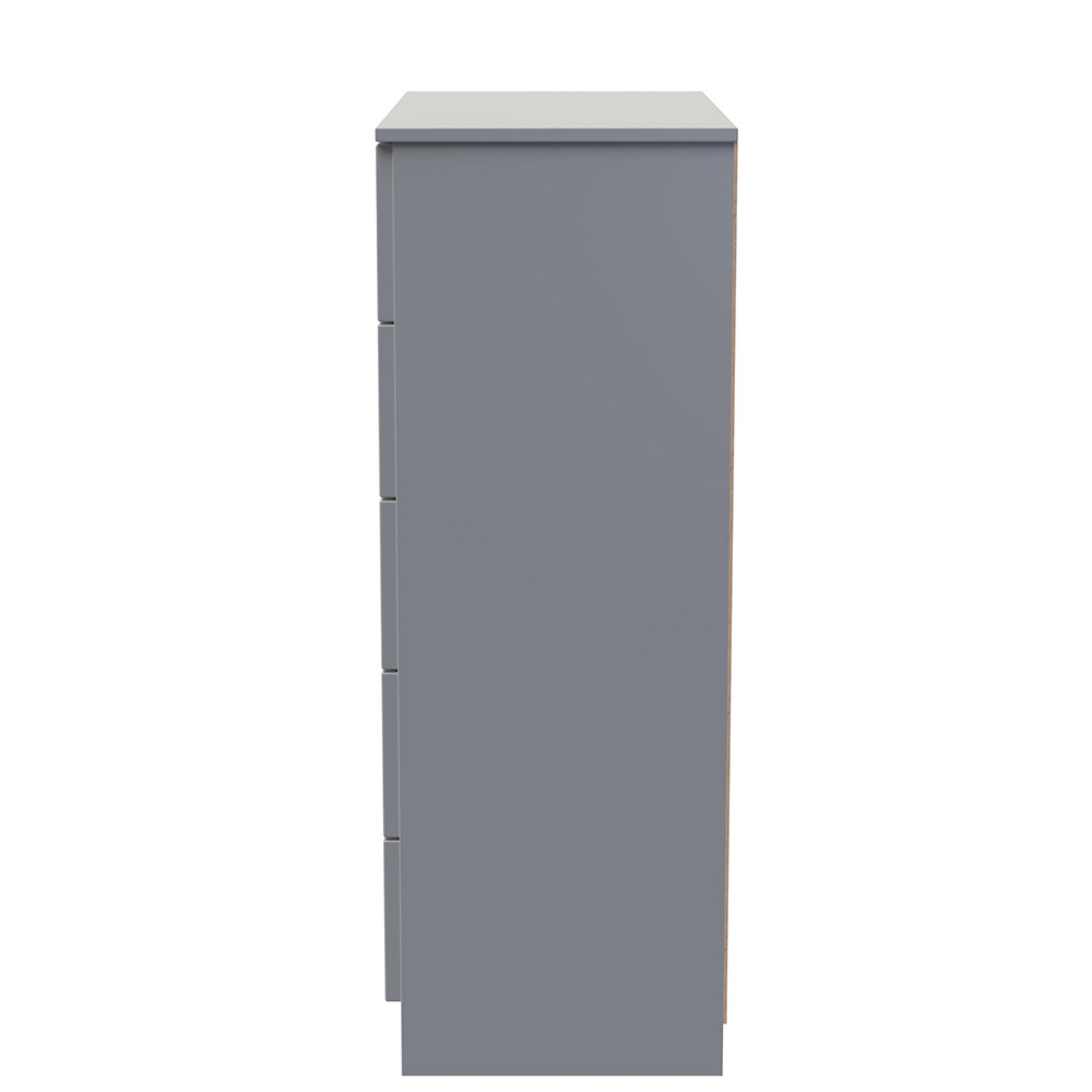 Milan Chest - 5 Drawer - Grey