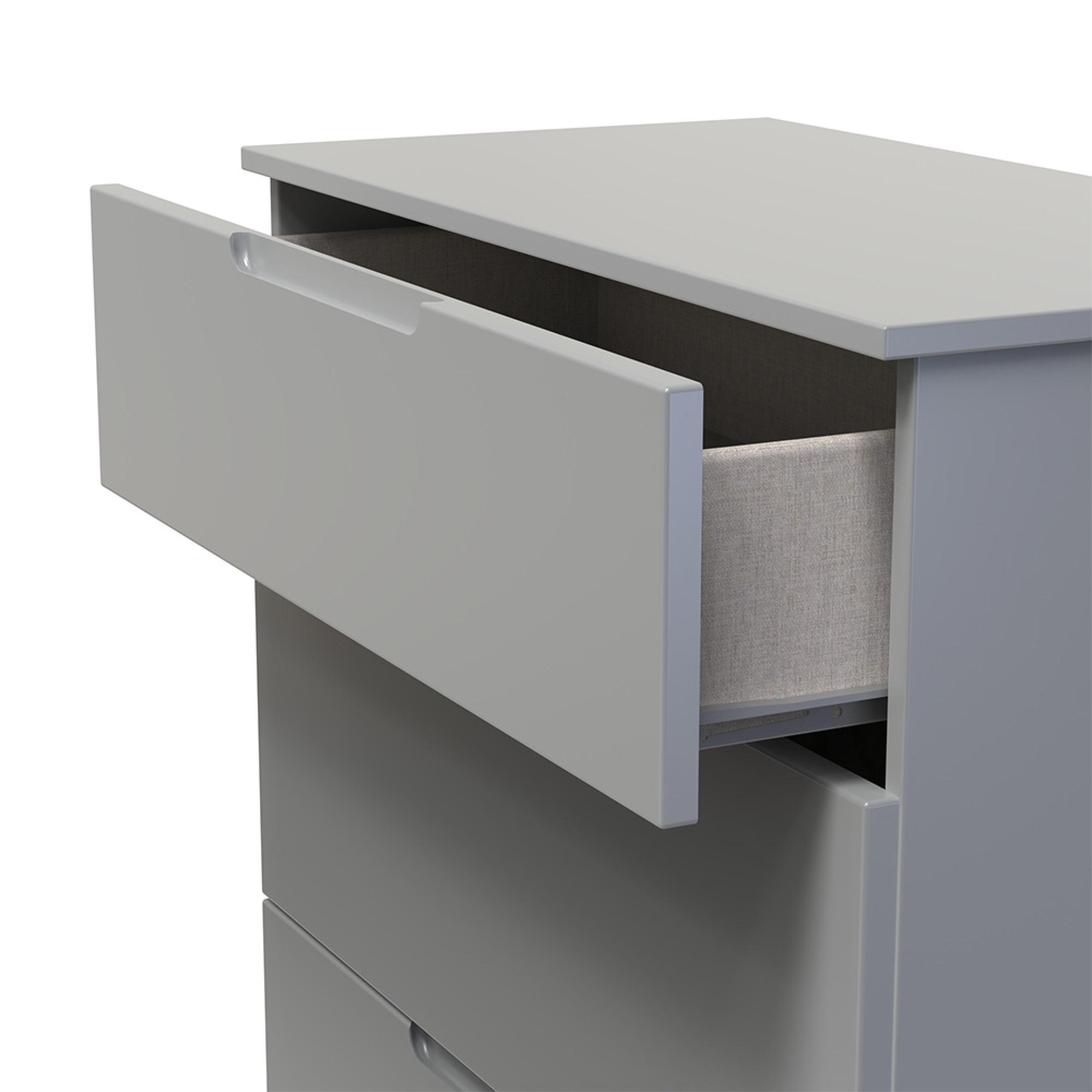 Milan Chest - Deep - 3 Drawer - Grey