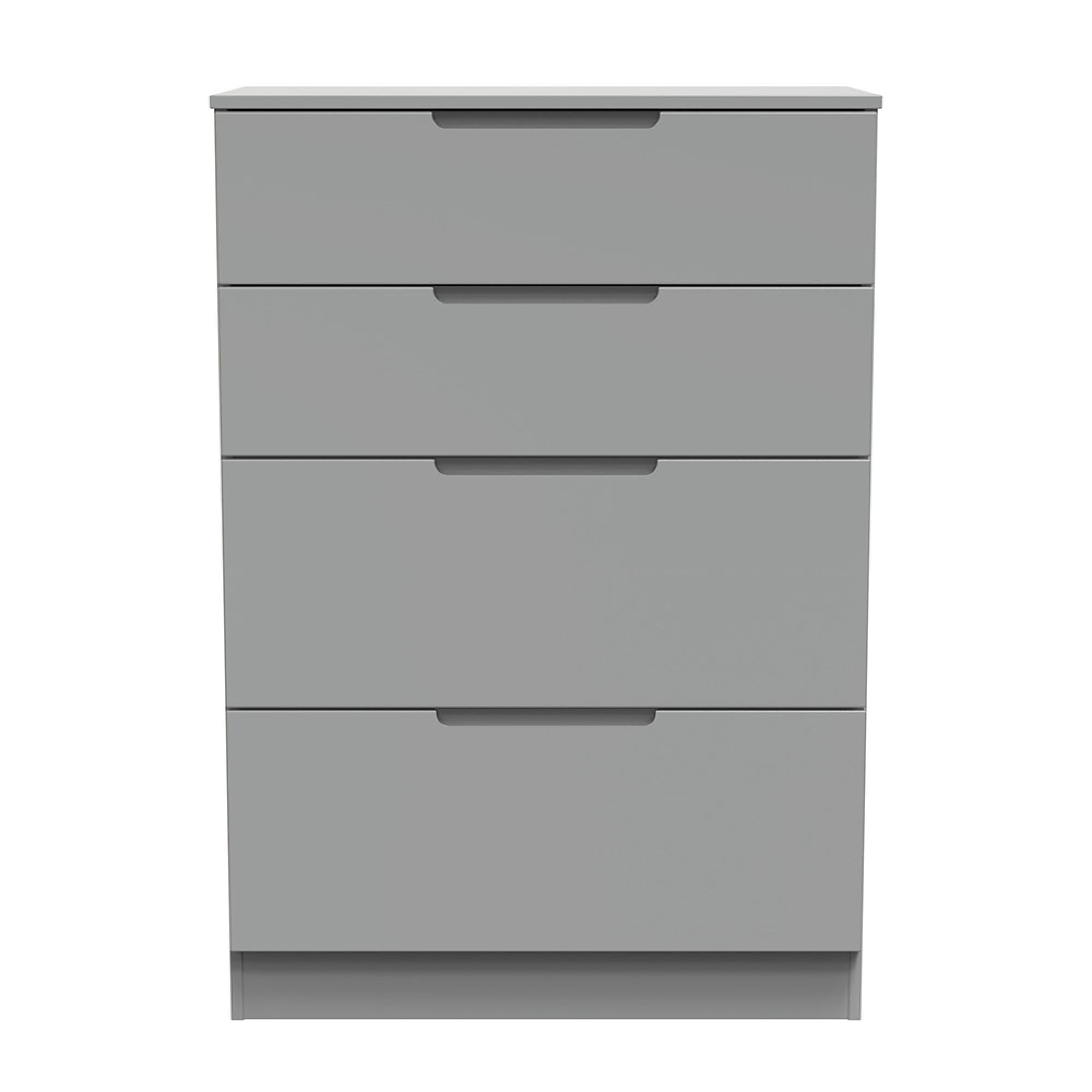 Milan Chest - Deep - 4 Drawer - Grey