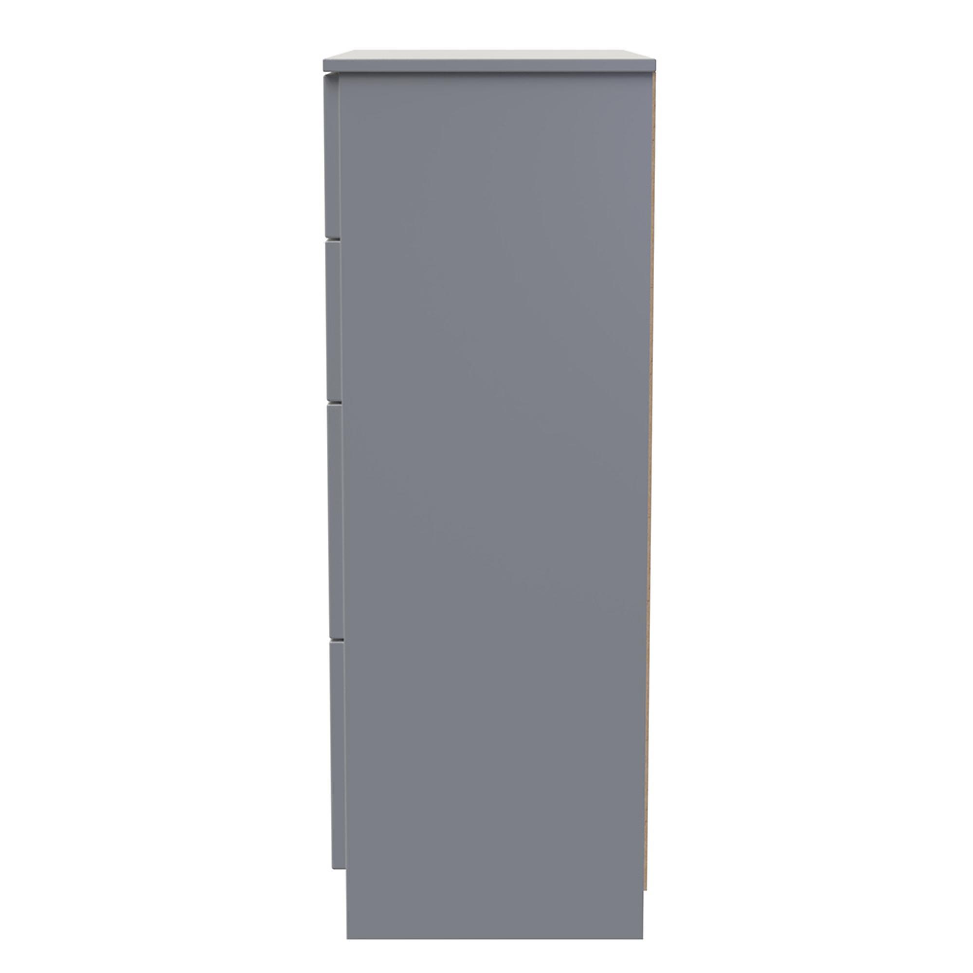 Milan Chest - Deep - 4 Drawer - Grey