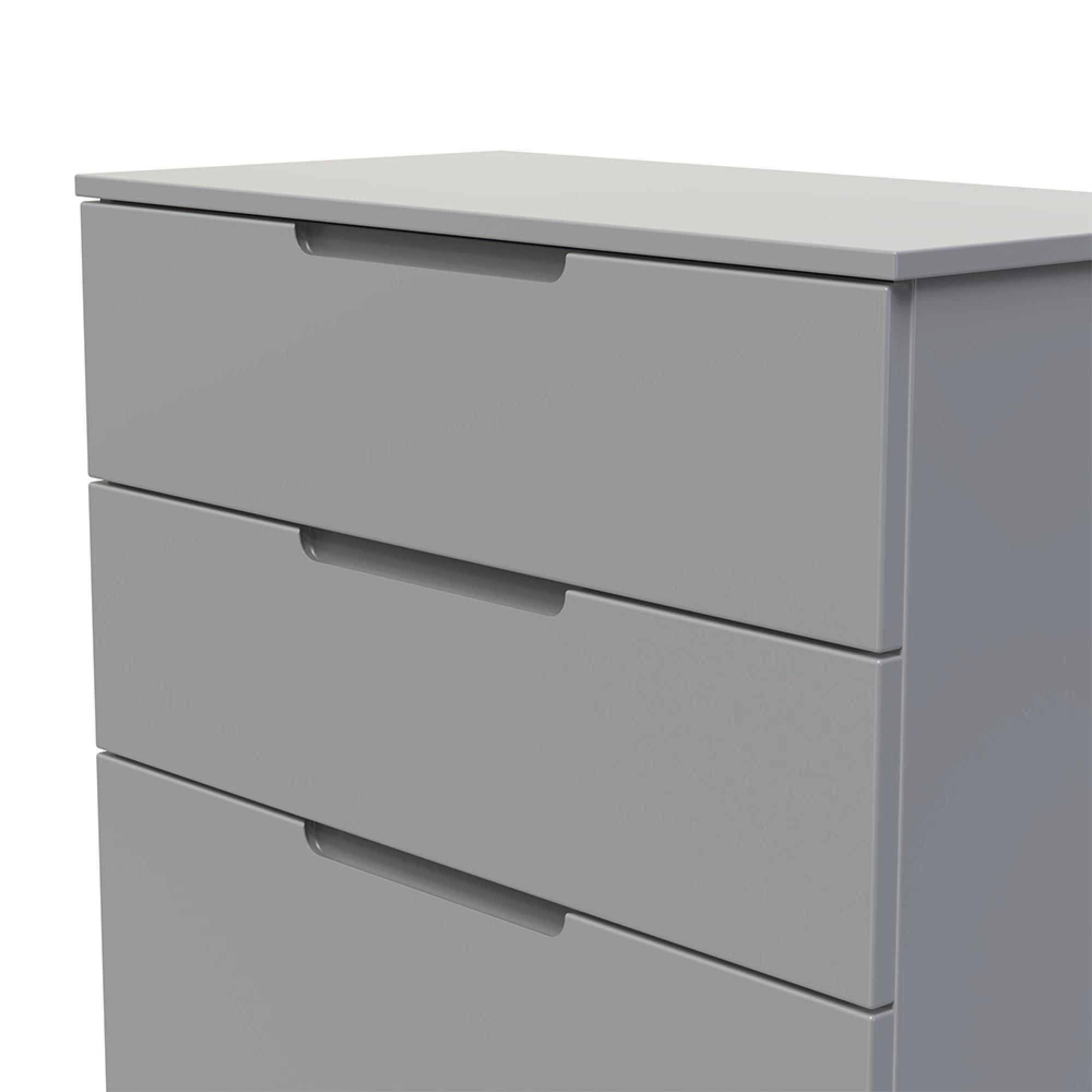 Milan Chest - Deep - 4 Drawer - Grey