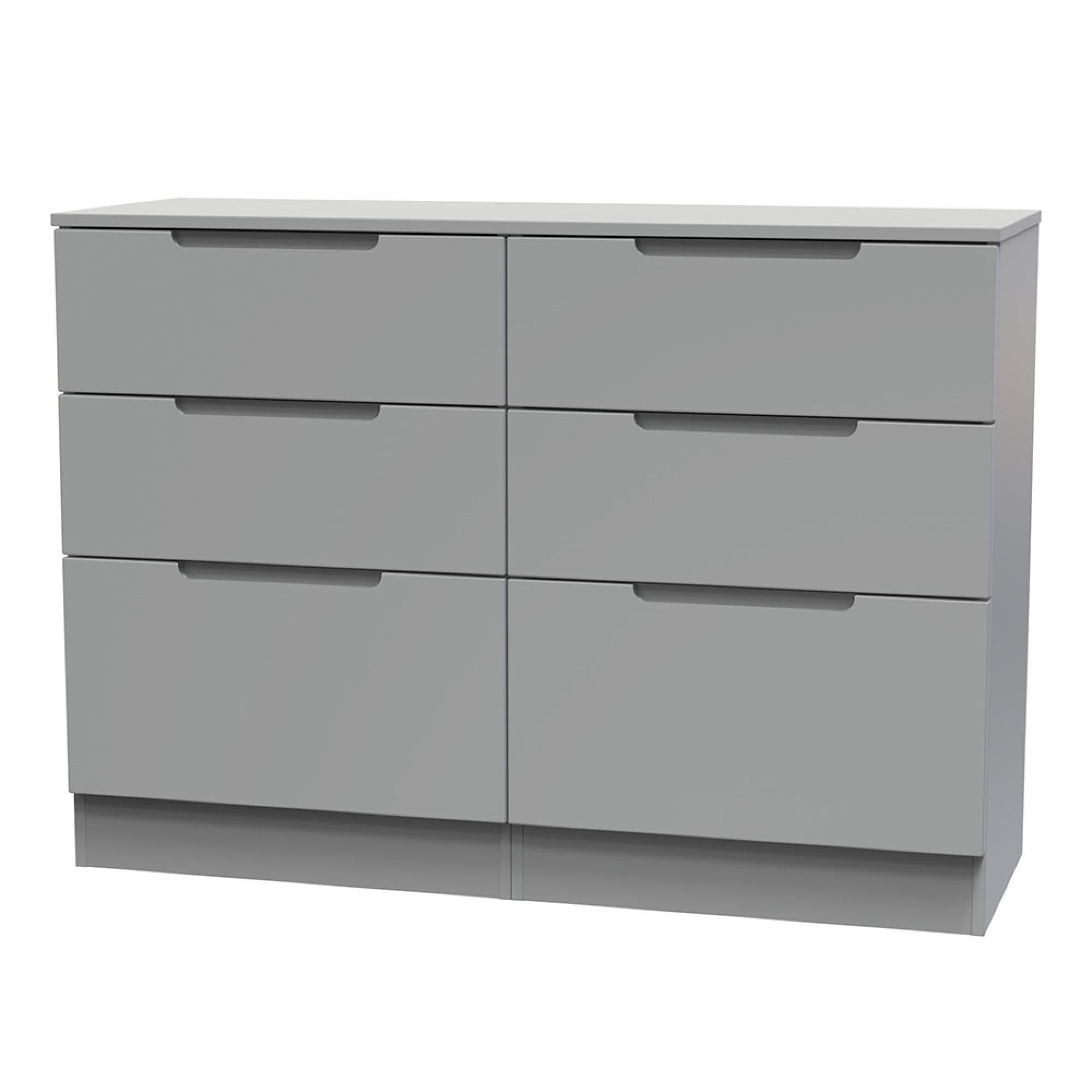 Milan Chest - Midi - 6 Drawer - Grey
