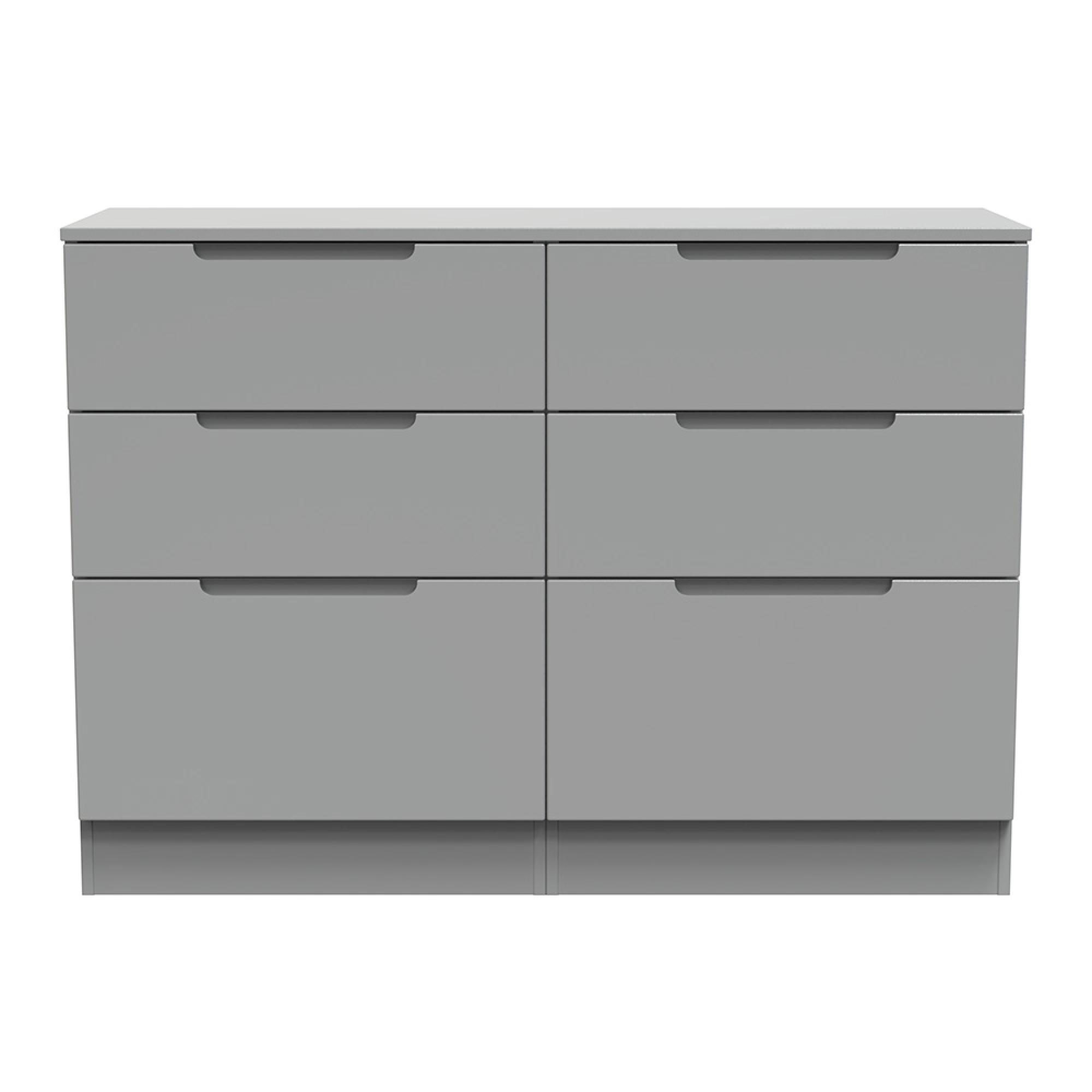 Milan Chest - Midi - 6 Drawer - Grey