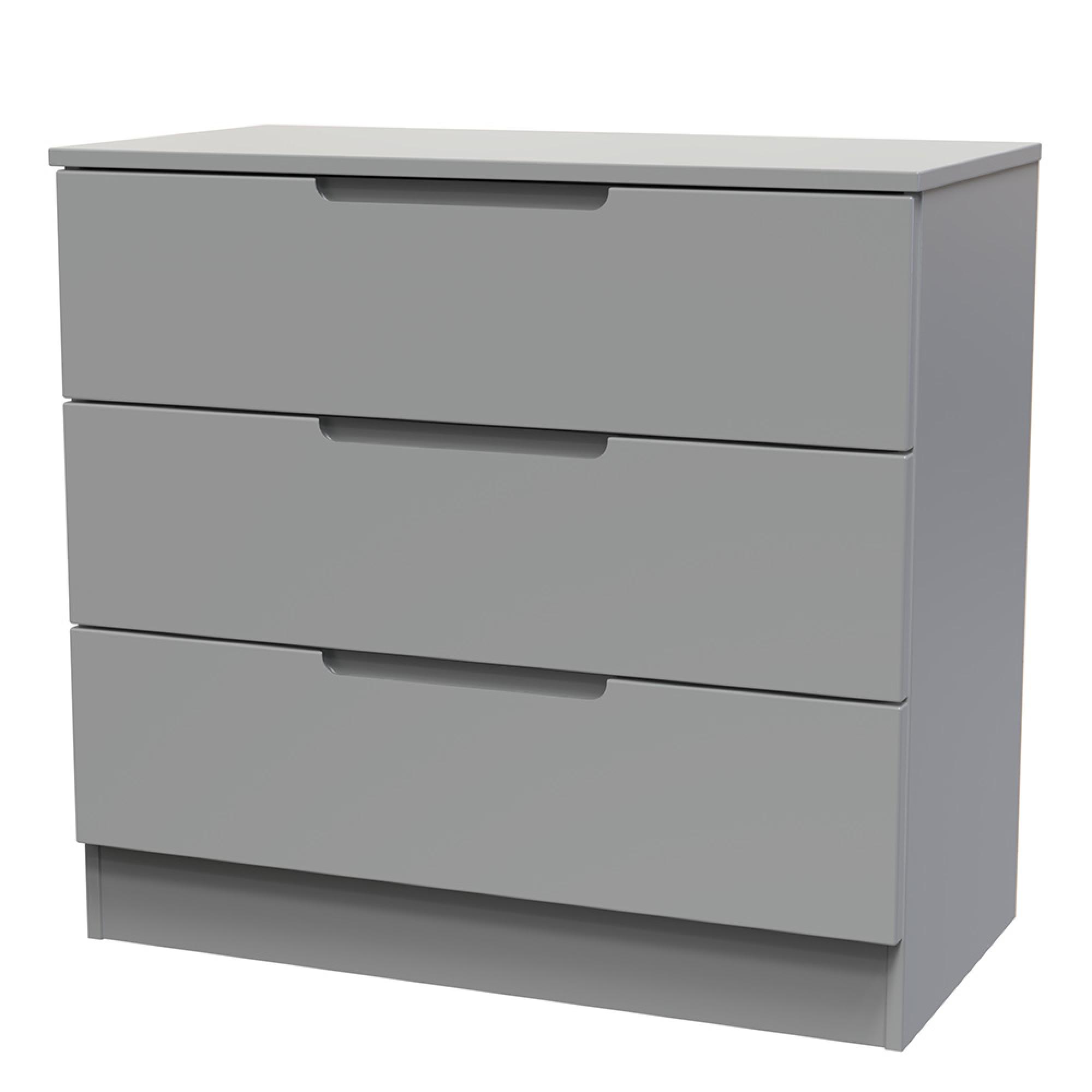 Milan Chest - Small - 3 Drawer - Grey
