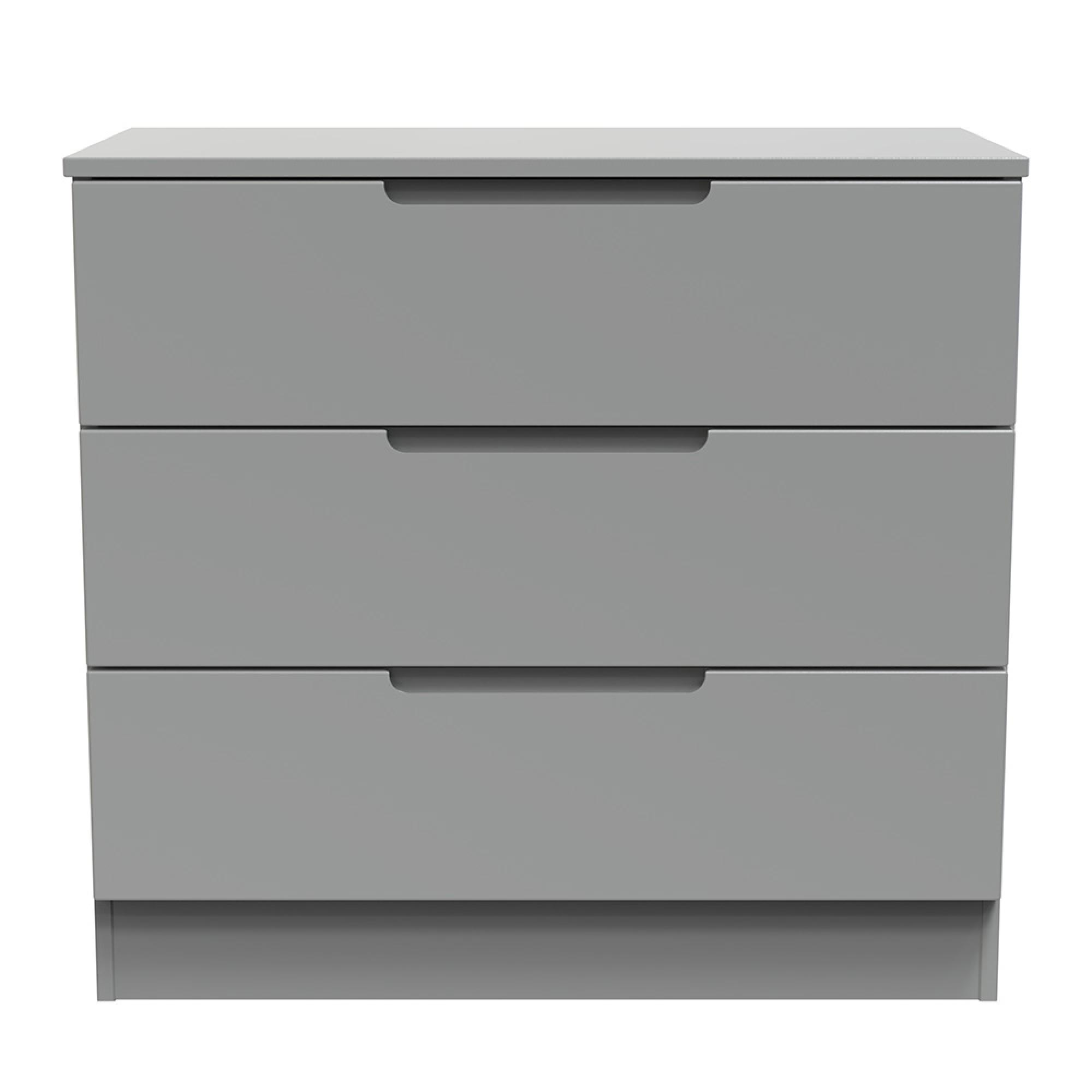 Milan Chest - Small - 3 Drawer - Grey