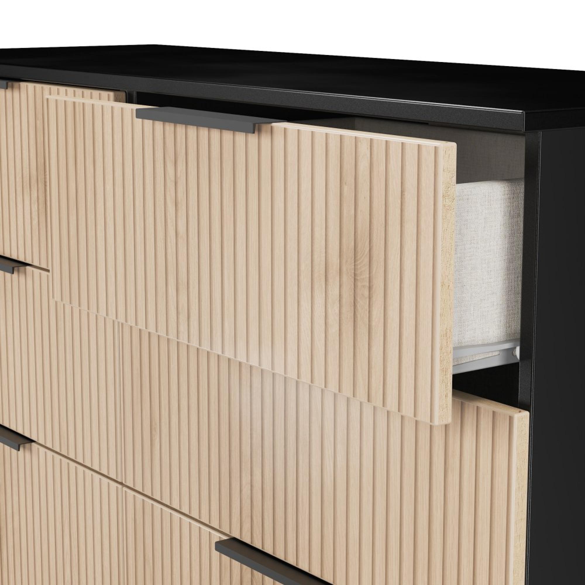 Java Fluted Chest - 6 Drawer - Midi - Natural and Black