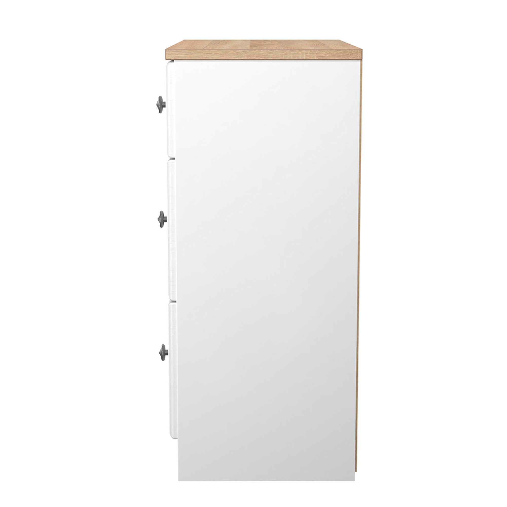Norfolk Chest - Deep - 3 Drawer - White and Oak