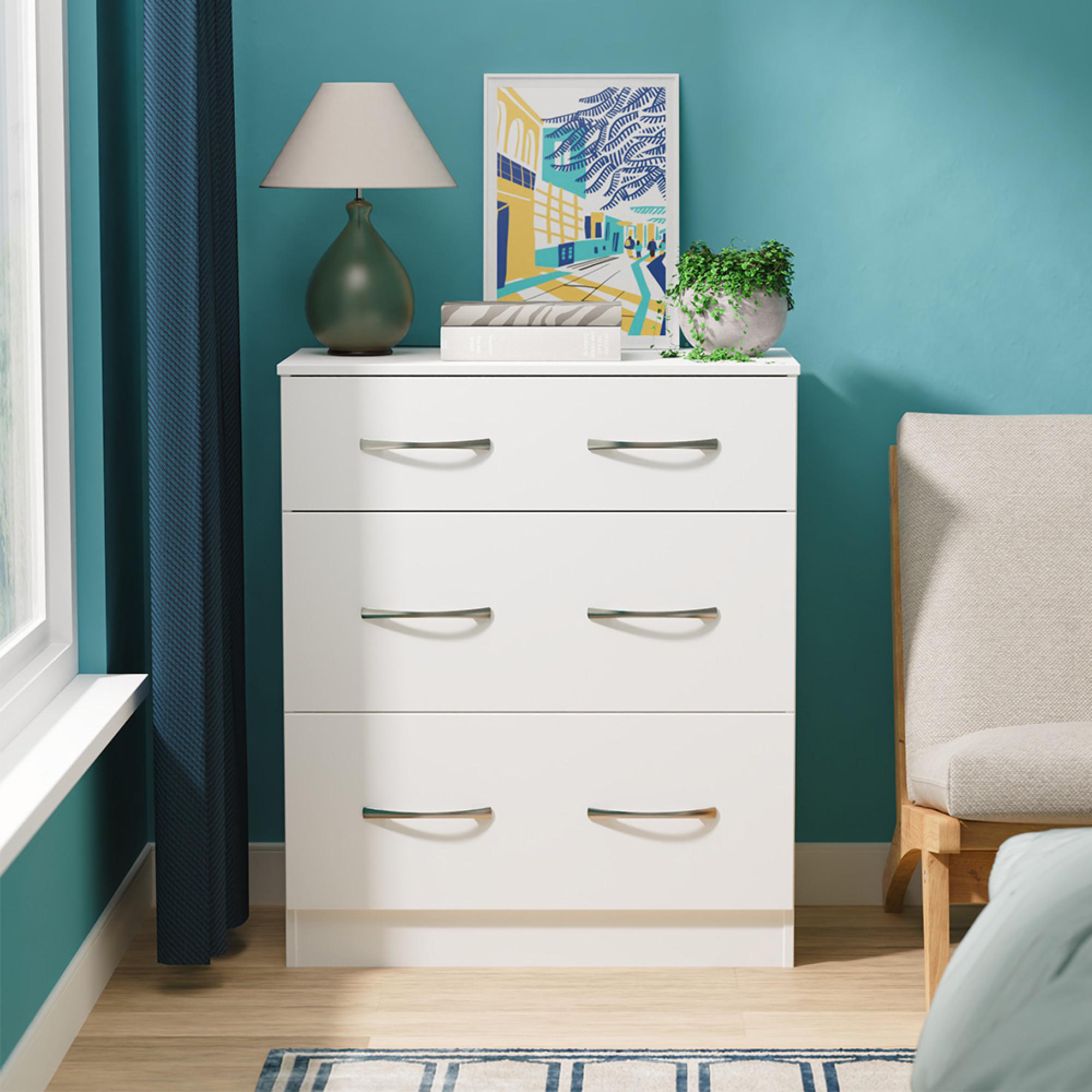 Avon Chest - 3 Drawer - Deep - White