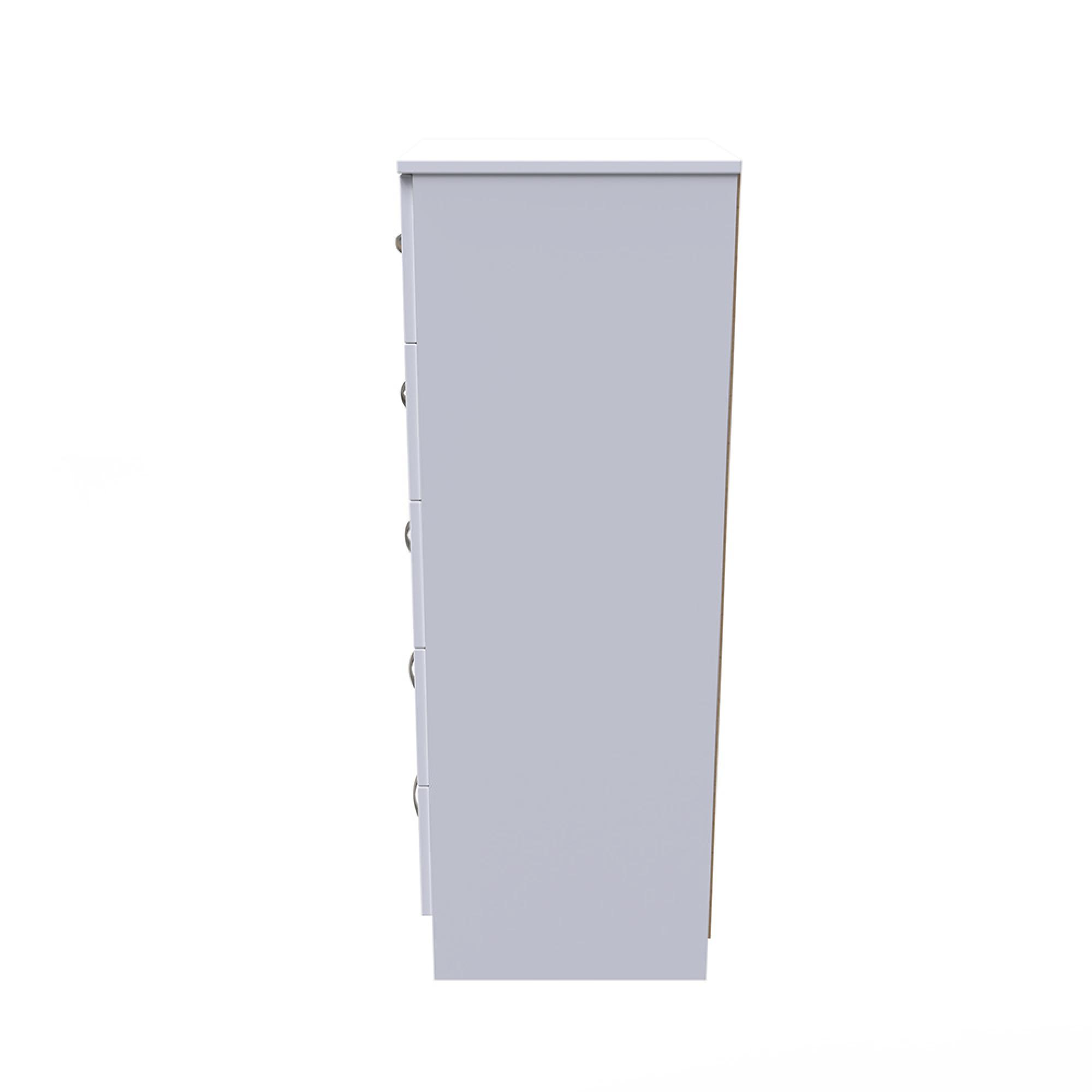 Avon Chest - 5 Drawer - Narrow - White