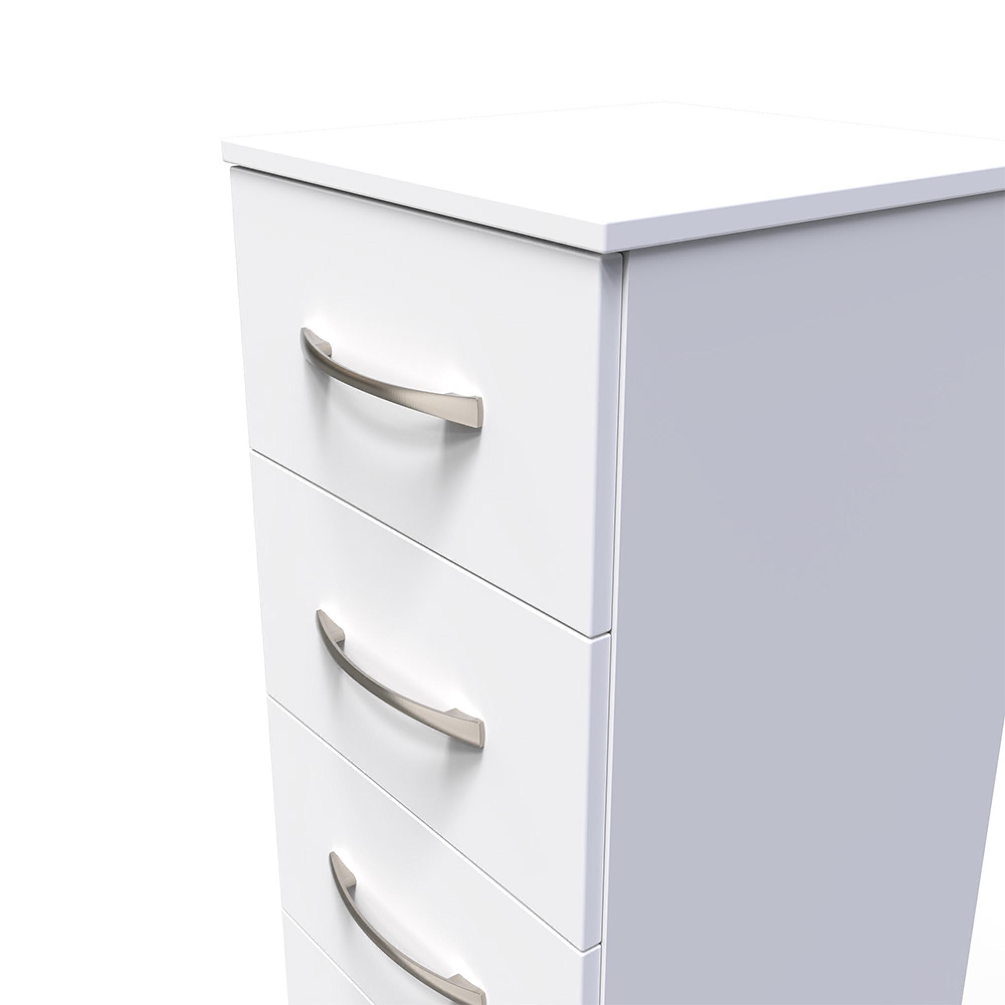 Avon Chest - 5 Drawer - Narrow - White