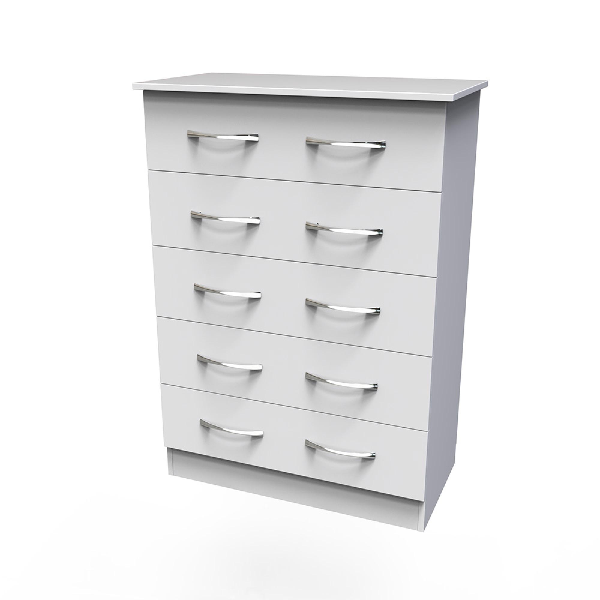 Avon Chest - 5 Drawer - White