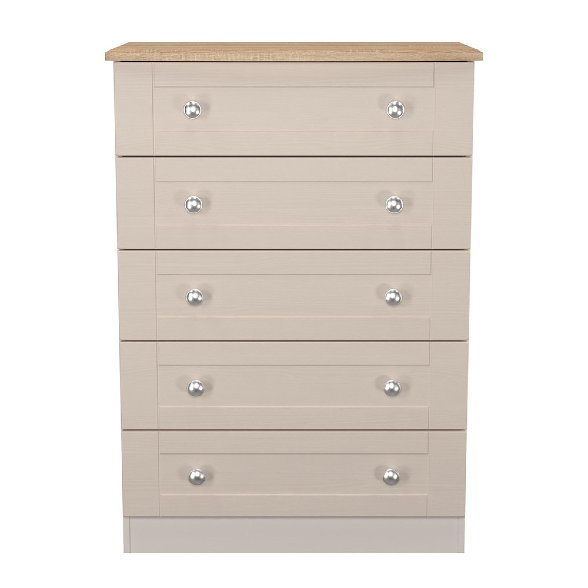 Sussex Chest - 5 Drawer - Cashmere and Oak