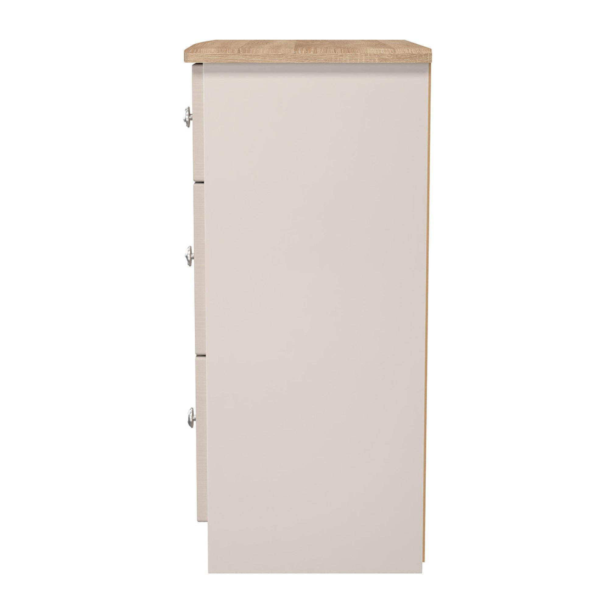 Sussex Deep Chest - 3 Drawer - Cashmere and Oak