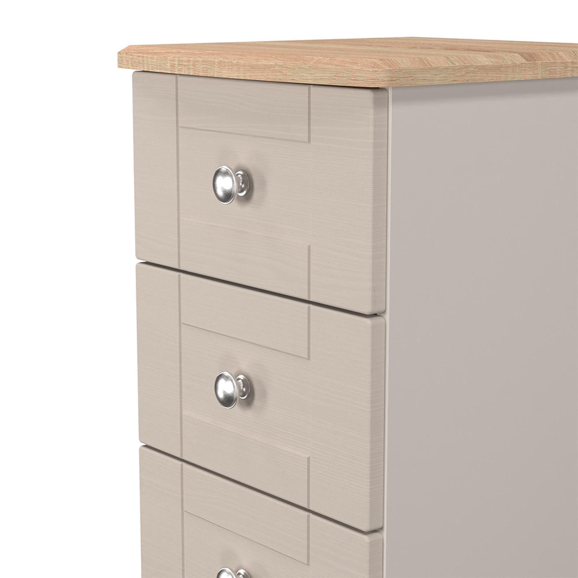 Sussex Narrow Chest - 5 Drawer - Cashmere and Oak