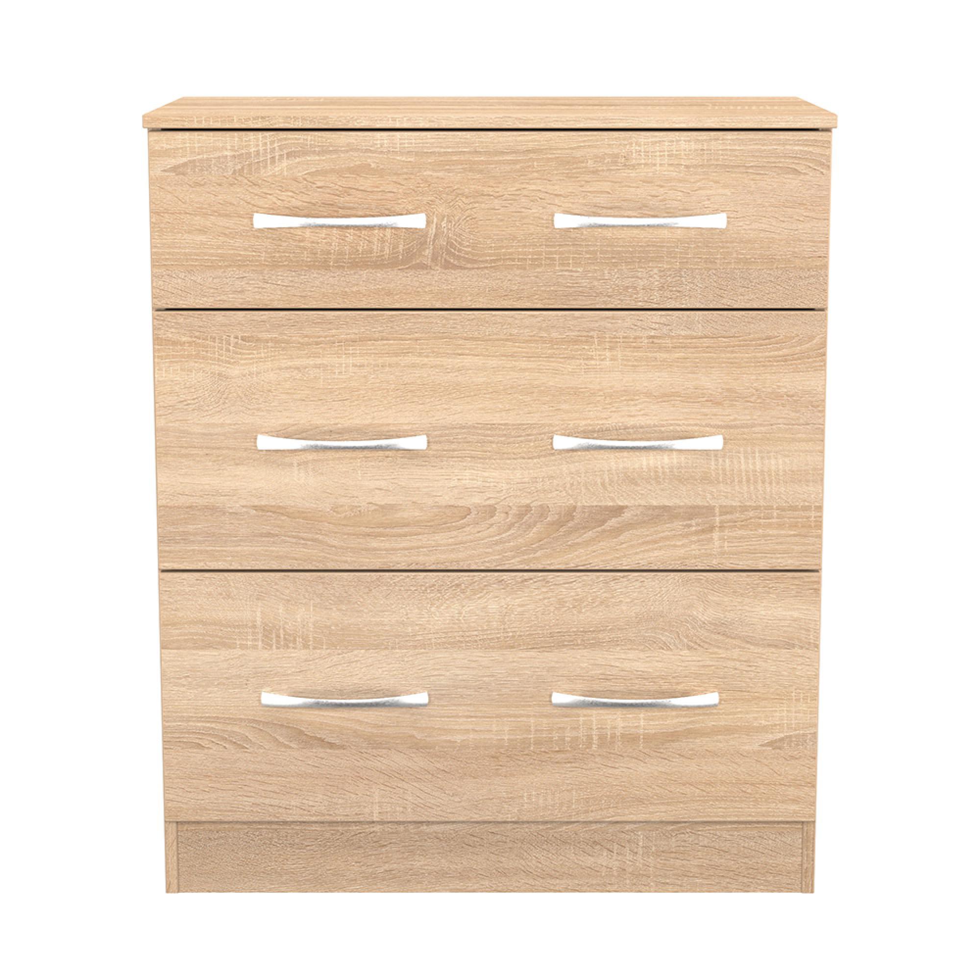Avon Chest - 3 Drawer - Deep - Oak