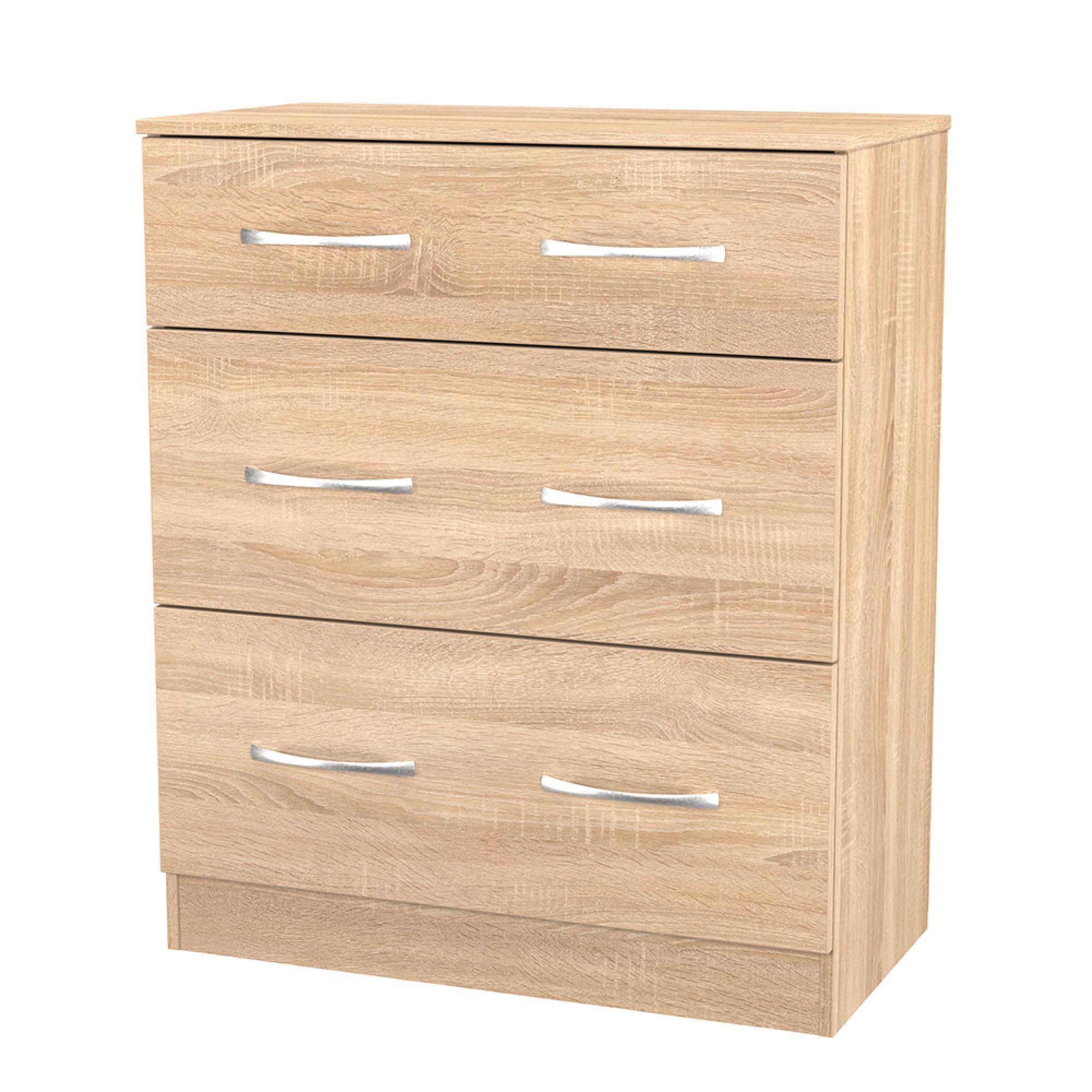 Avon Chest - 3 Drawer - Deep - Oak