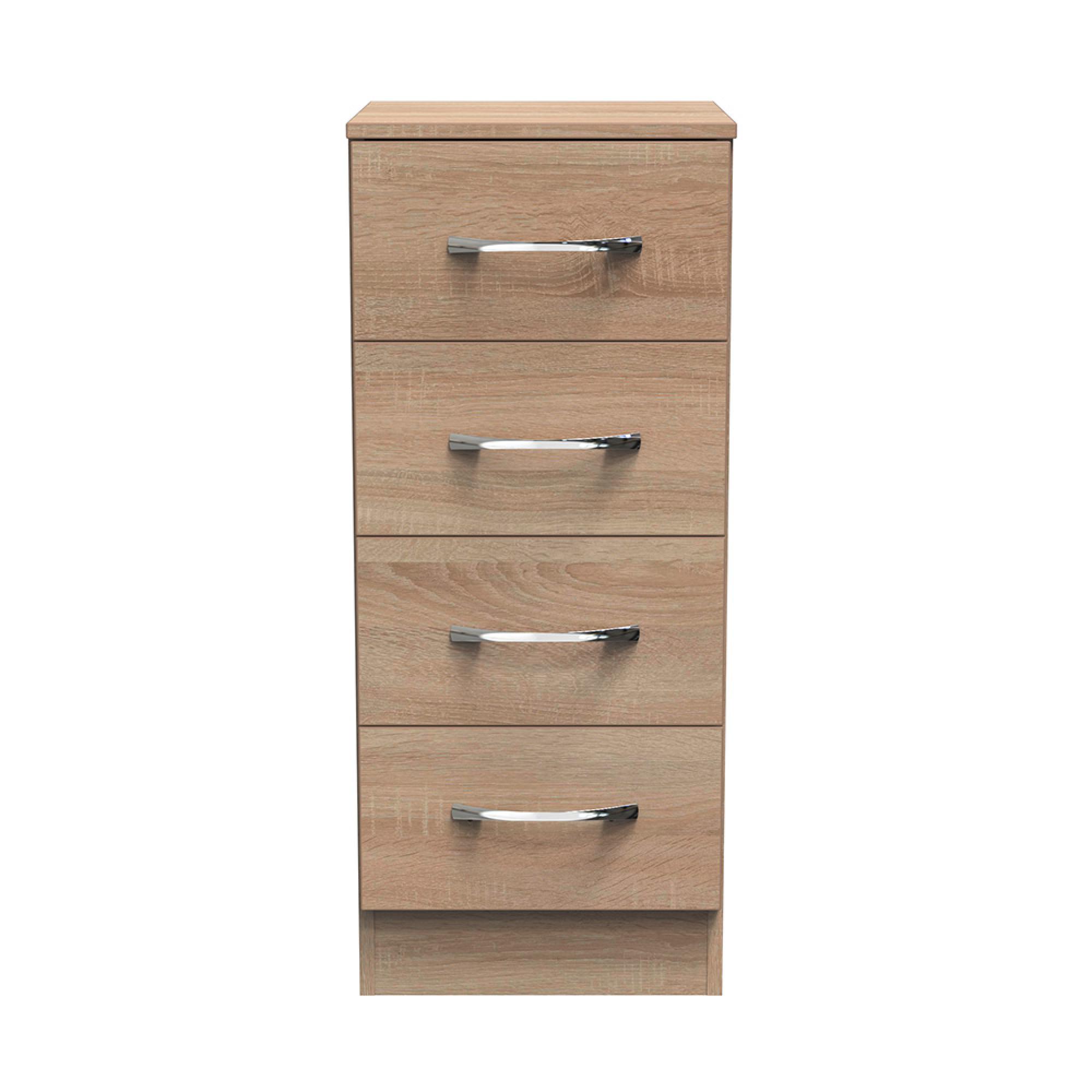Avon Chest - 4 Drawer - Narrow - Oak