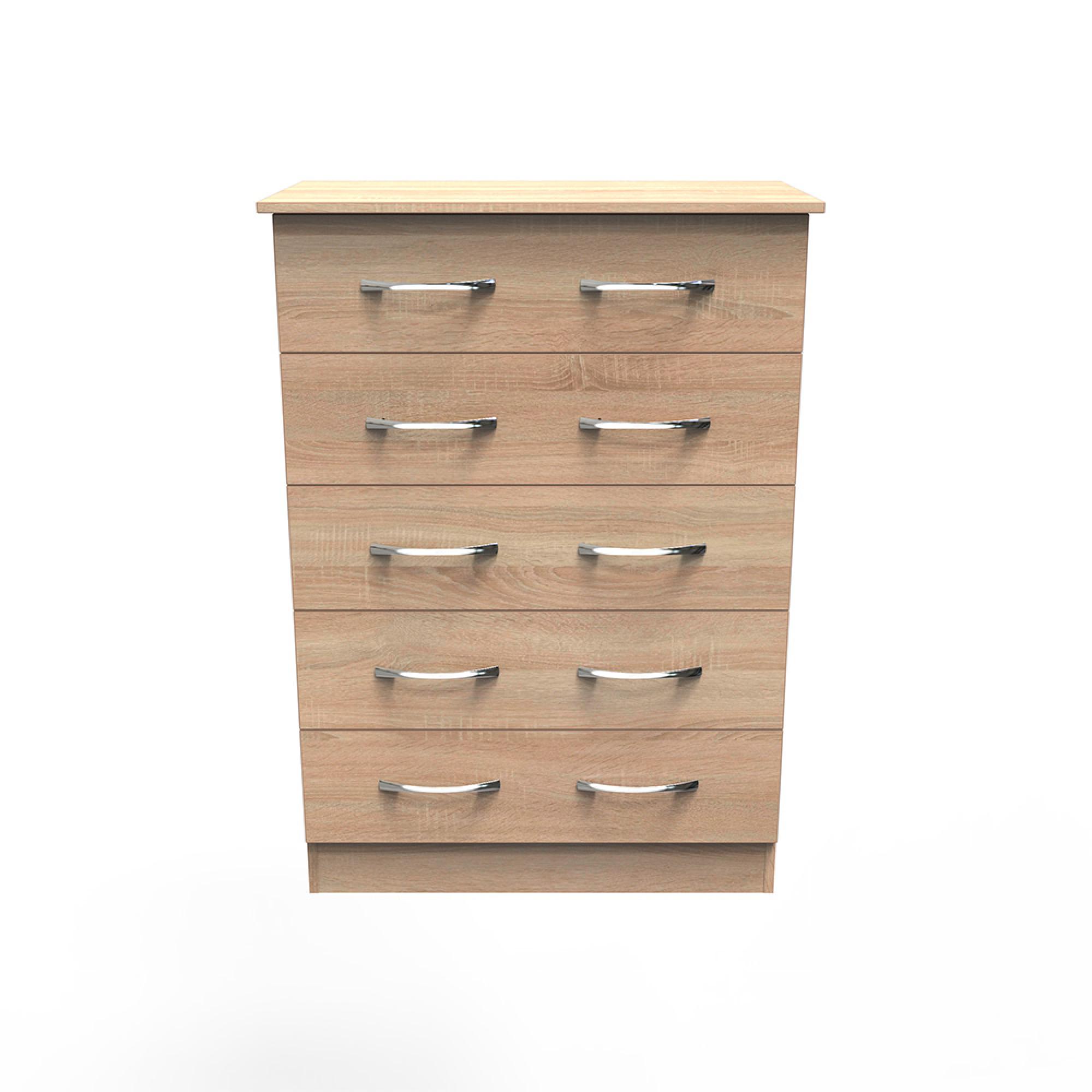 Avon Chest - 5 Drawer - Oak