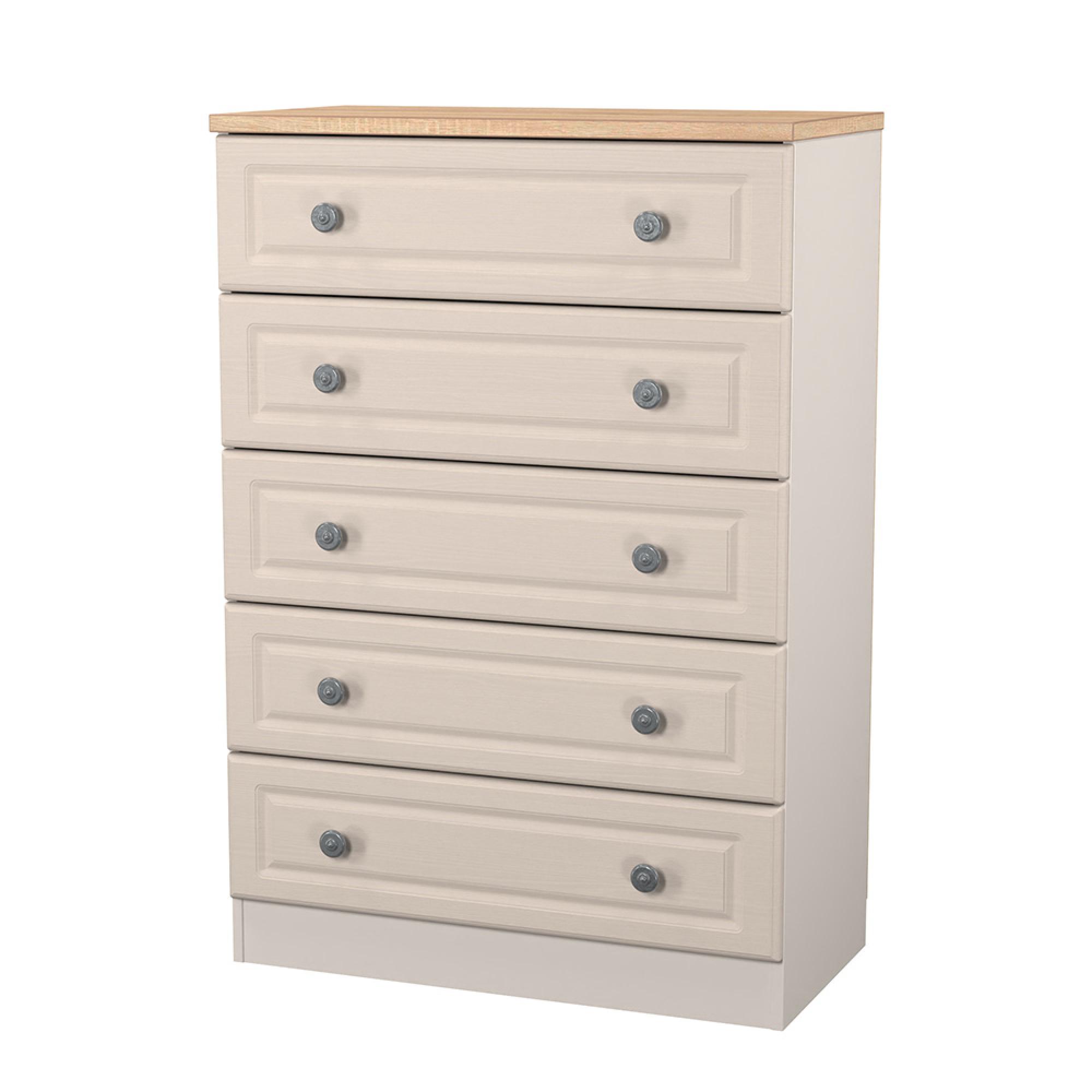 Norfolk Chest - 5 Drawer - Cashmere and Oak
