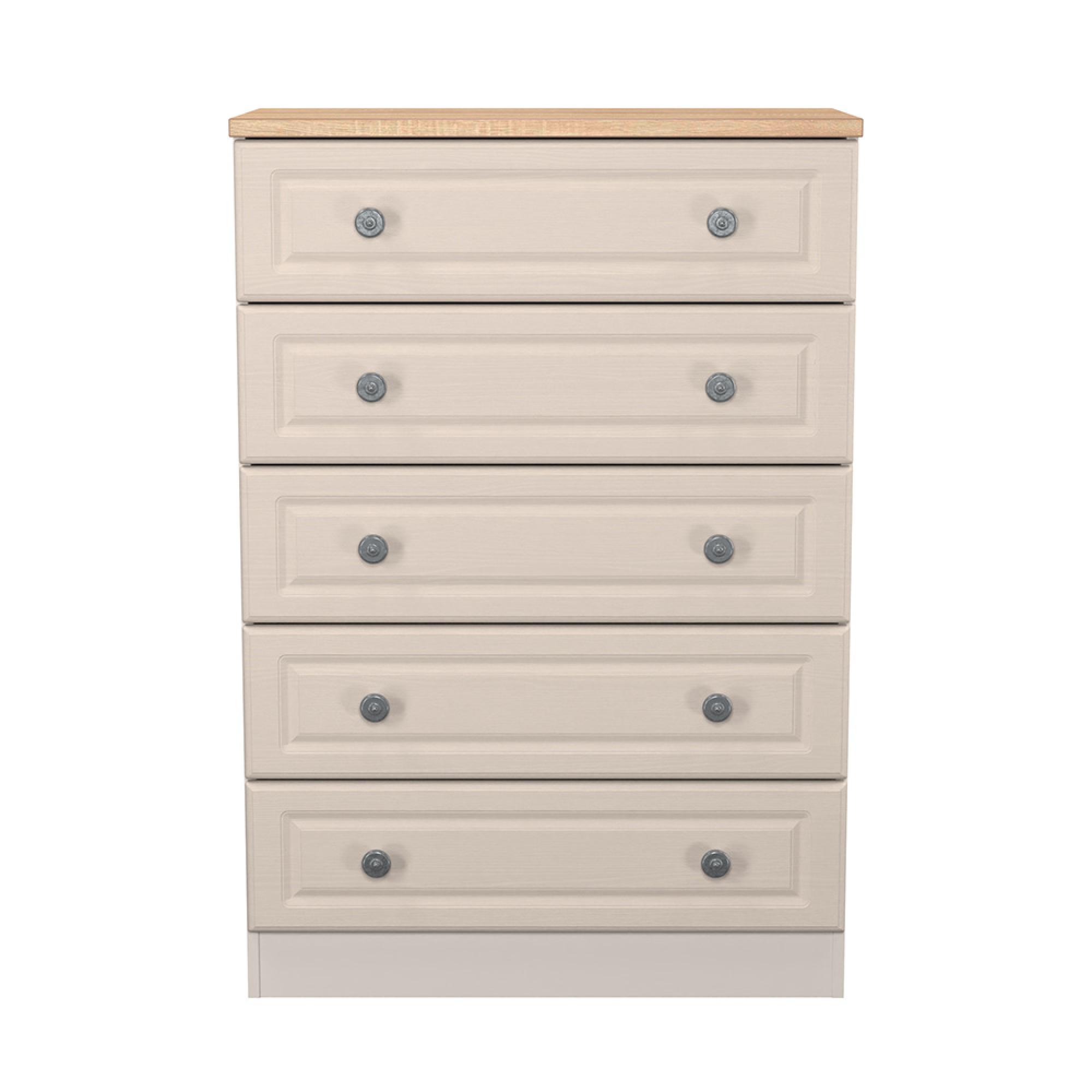 Norfolk Chest - 5 Drawer - Cashmere and Oak