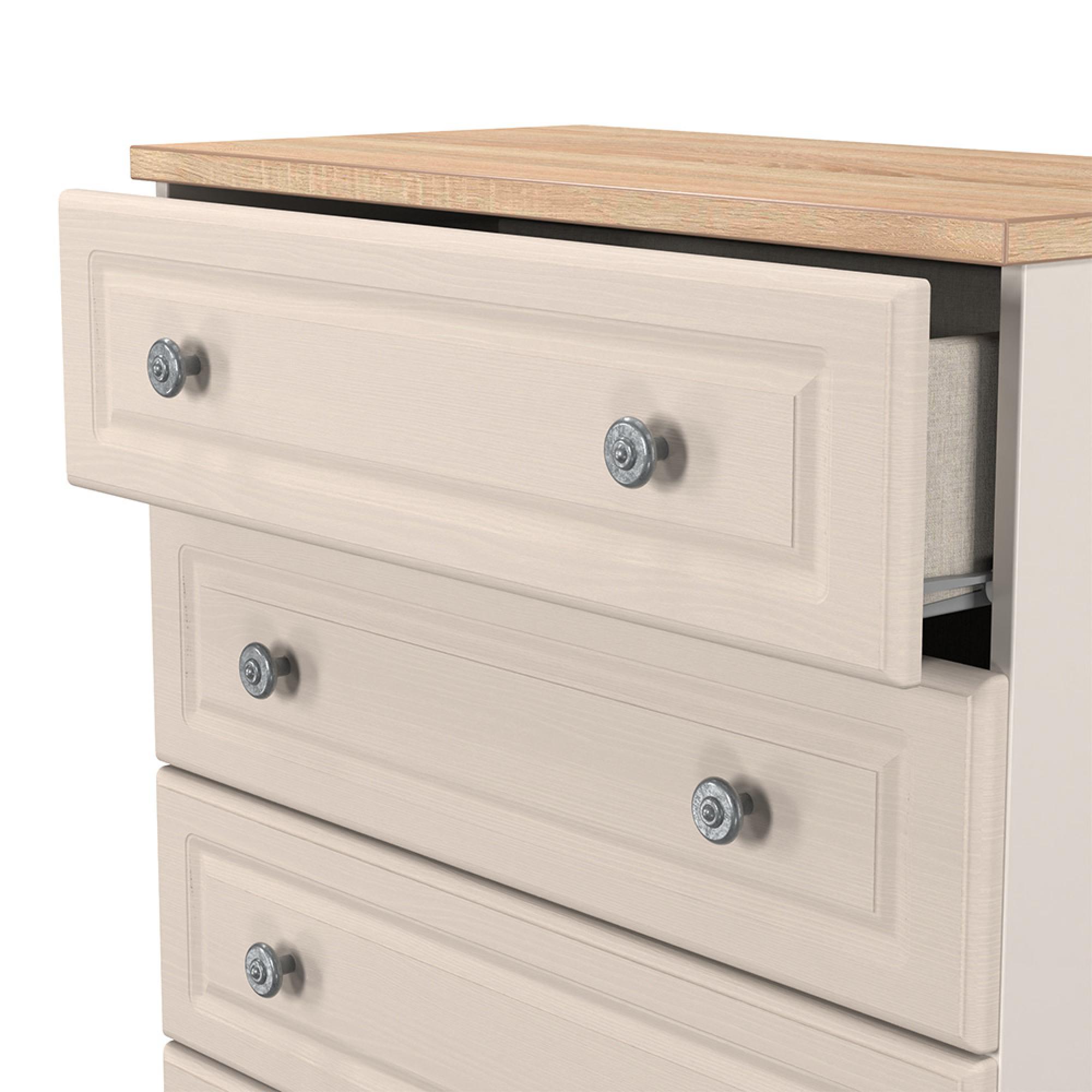 Norfolk Chest - 5 Drawer - Cashmere and Oak