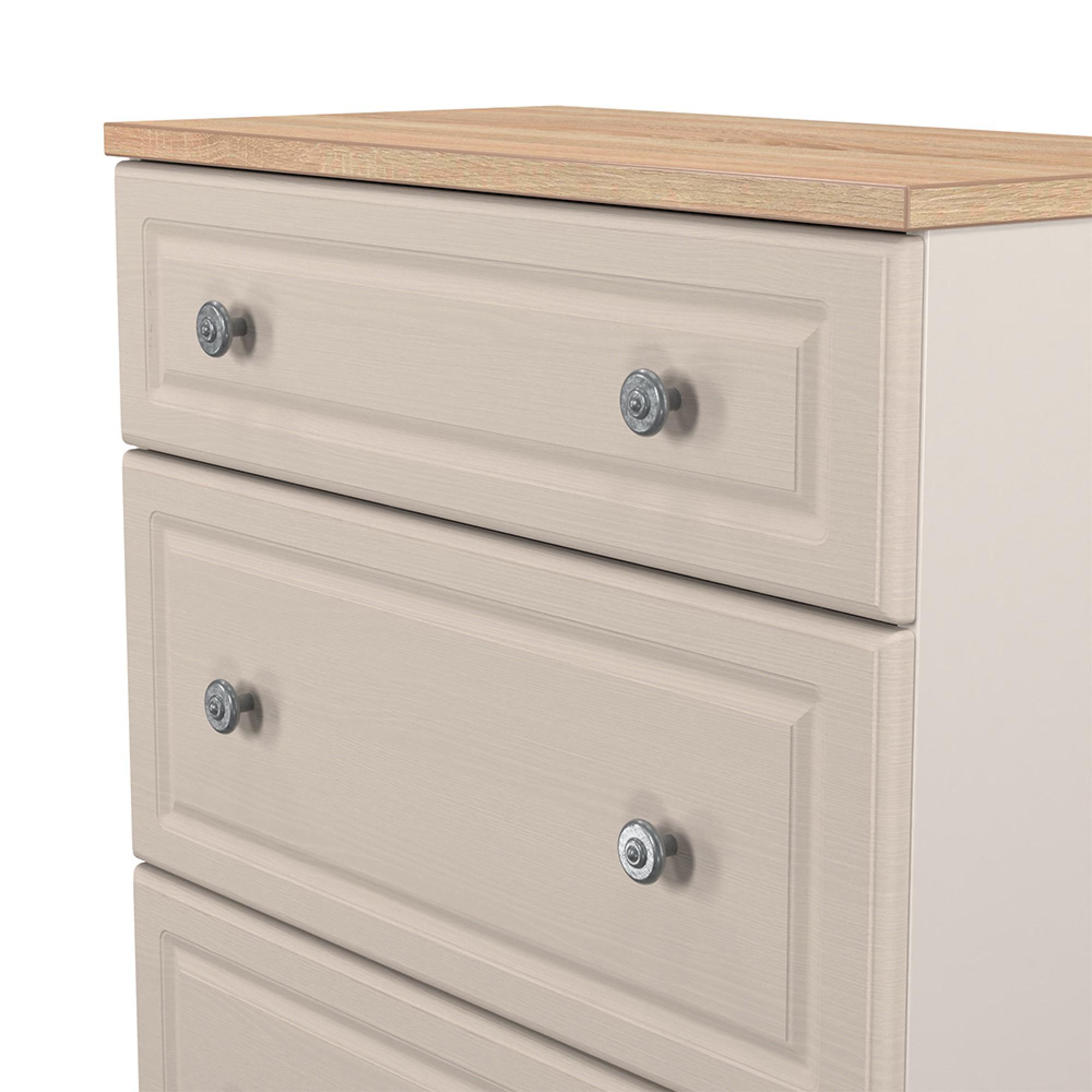 Norfolk Chest - Deep - 3 Drawer - Cashmere and Oak