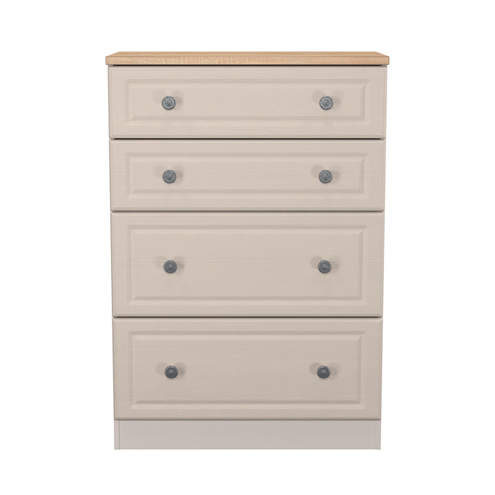 Norfolk Chest - Deep - 4 Drawer - Cashmere and Oak